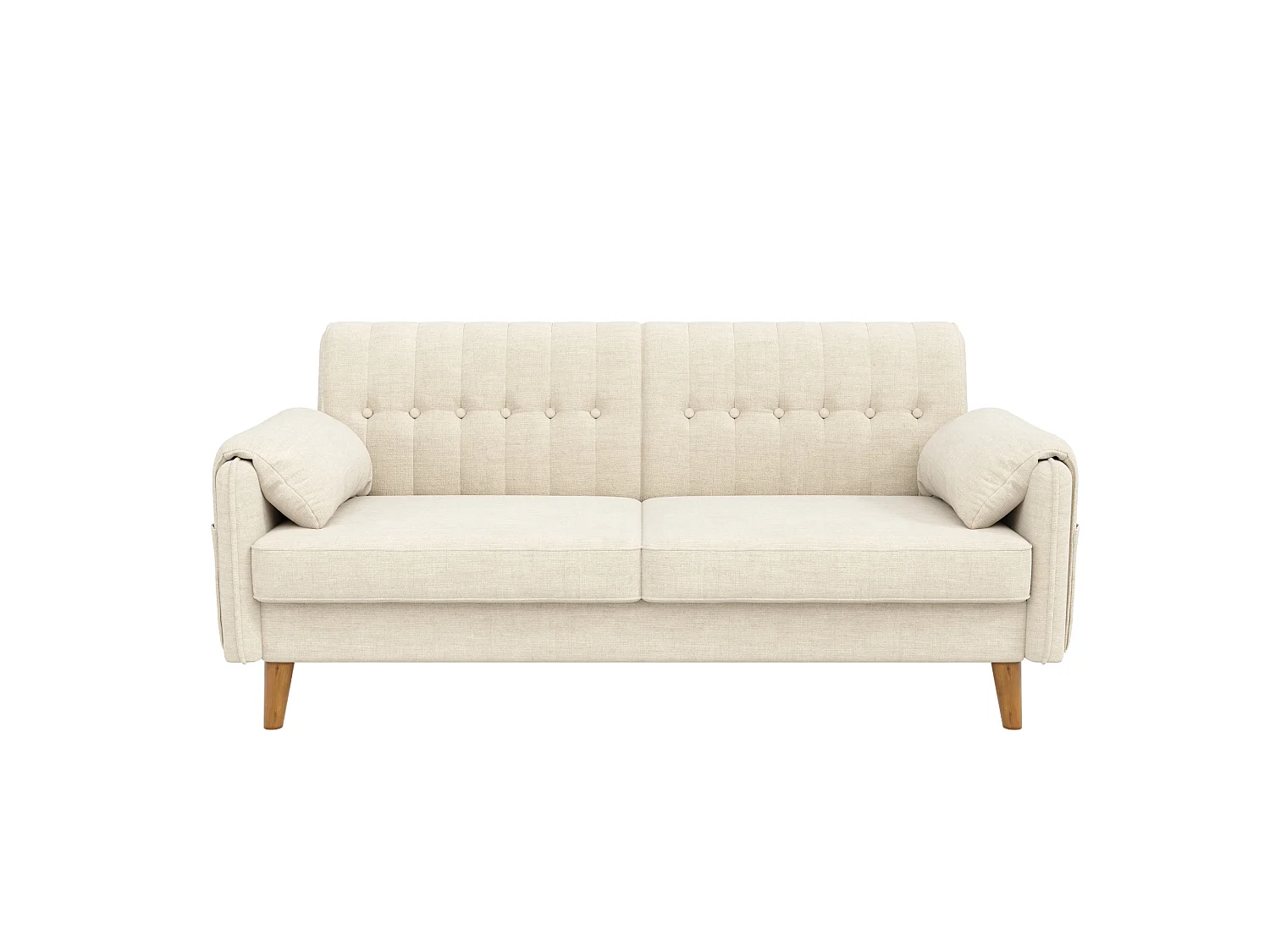 Canapé 2 places 161,5 cm en chenille avec poches latérales - Beige