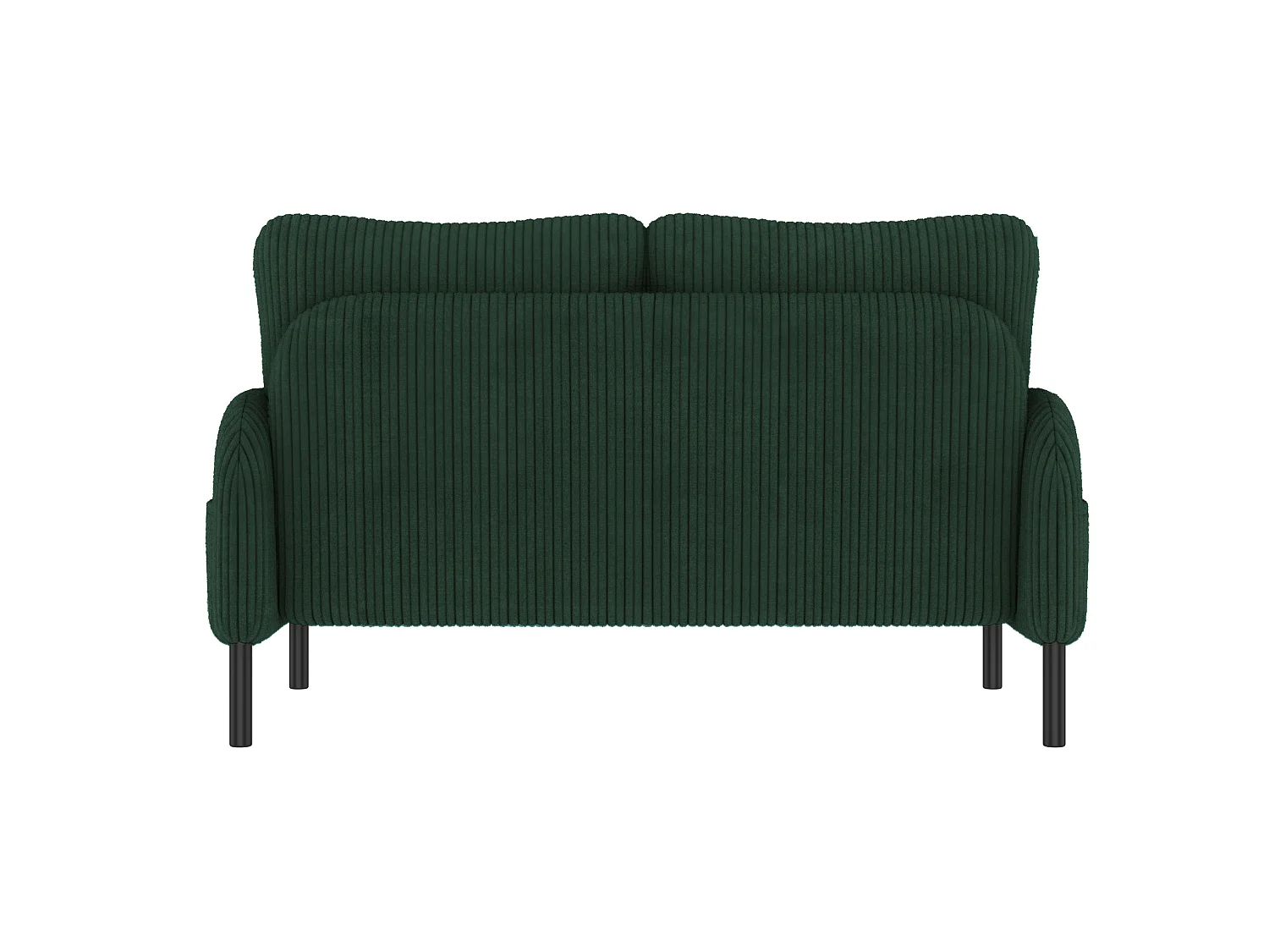Canapé 2 places et fauteuil en velours côtelé avec pouf - Vert émeraude