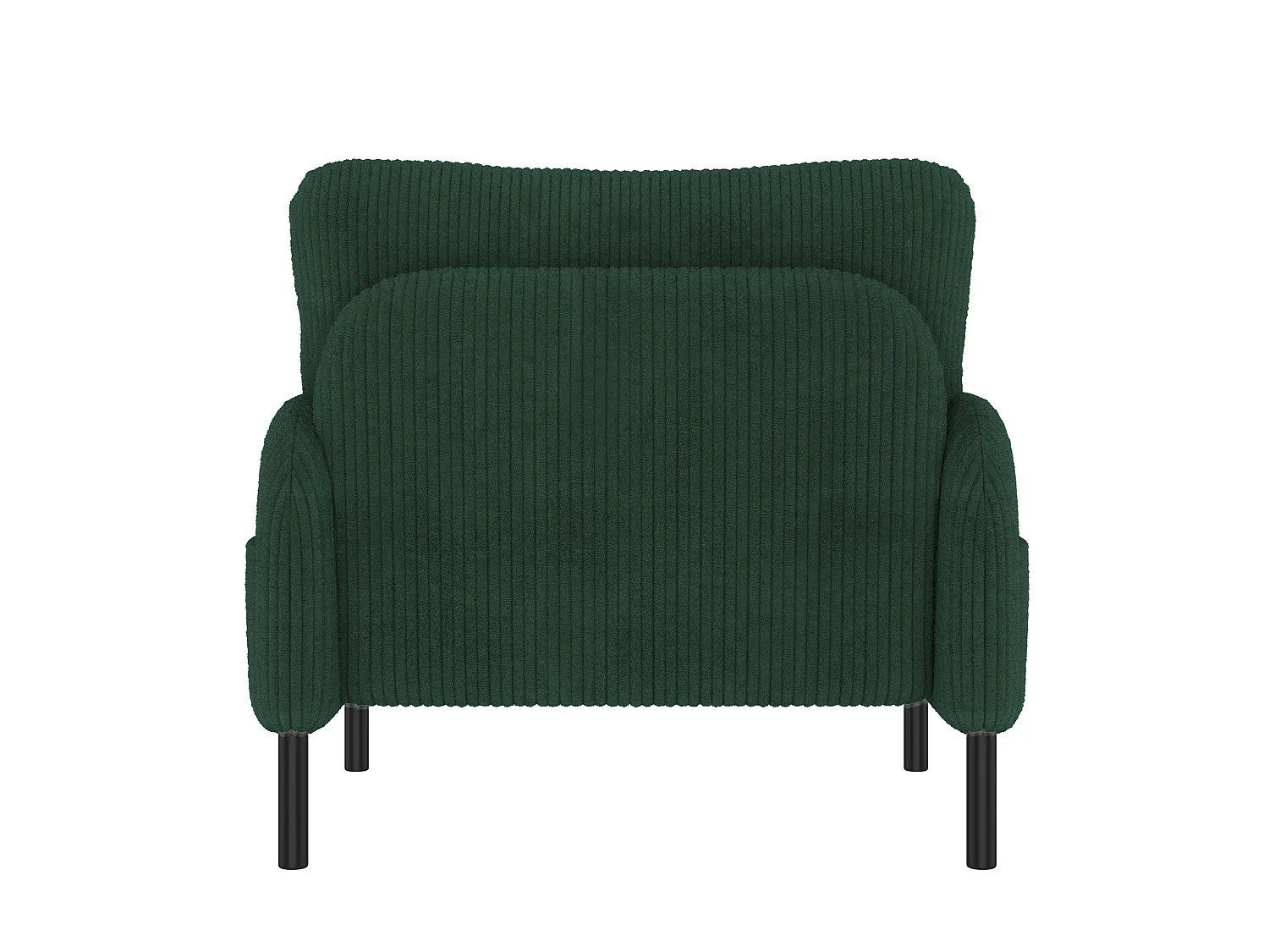 Canapé 2 places et fauteuil en velours côtelé avec pouf - Vert émeraude