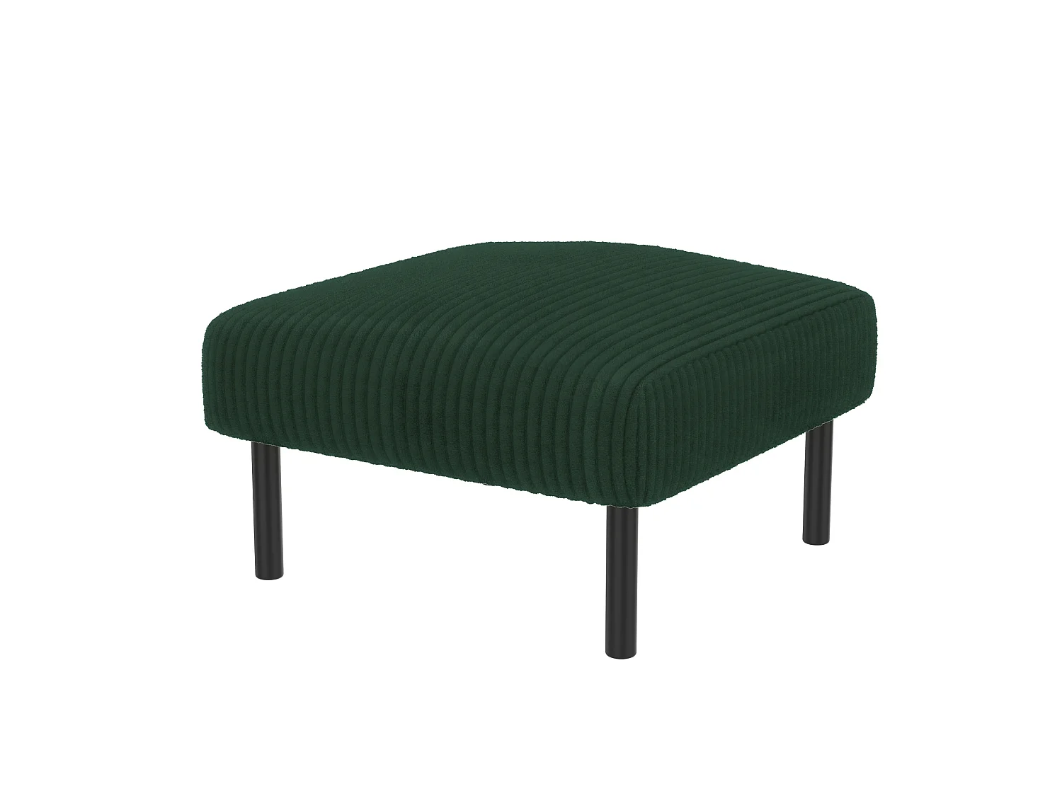 Canapé 2 places et fauteuil en velours côtelé avec pouf - Vert émeraude