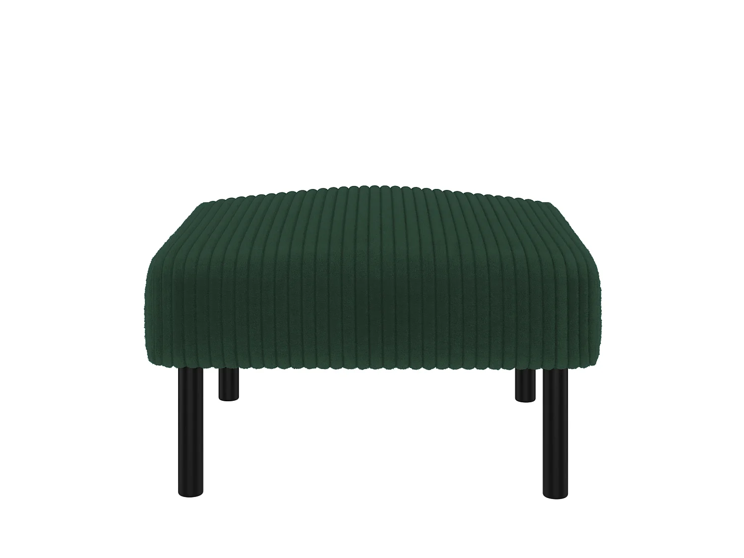 Canapé 2 places et fauteuil en velours côtelé avec pouf - Vert émeraude