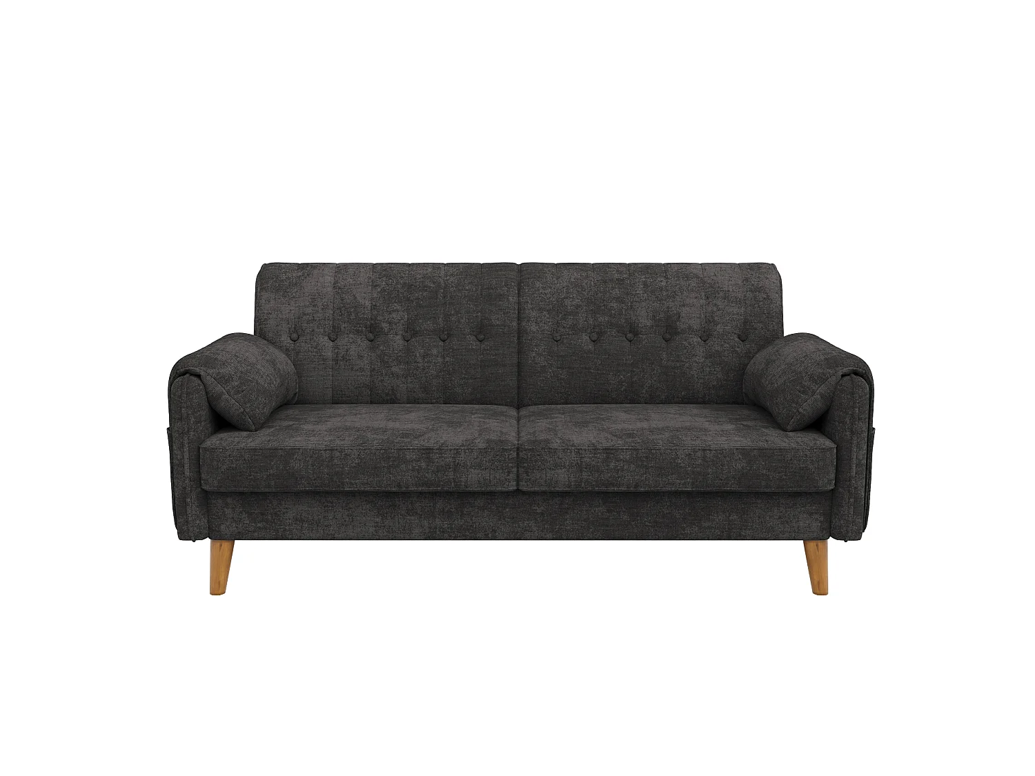 Canapé 2 places 161,5 cm en chenille avec poches latérales - Gris foncé