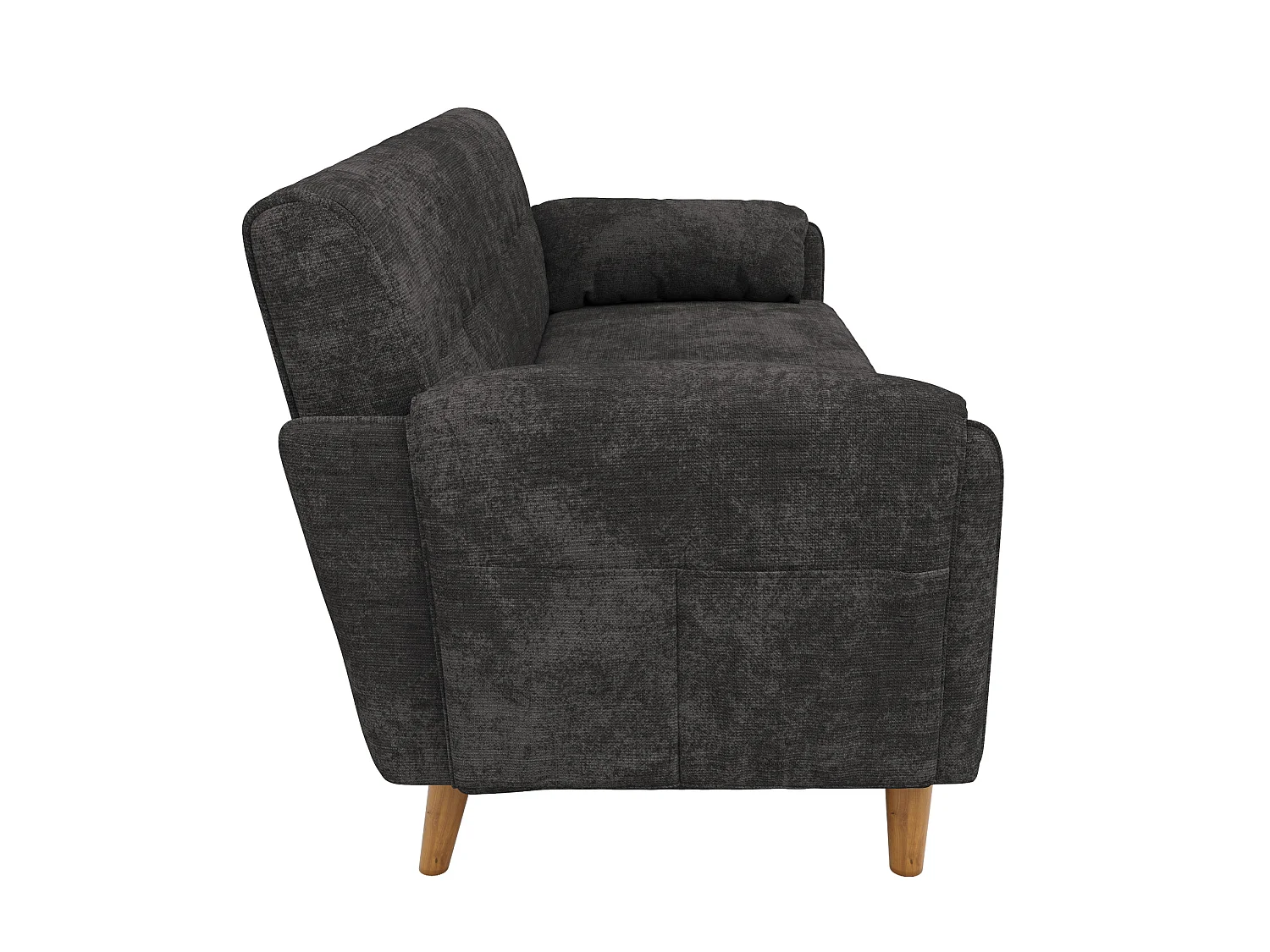 Canapé 2 places 161,5 cm en chenille avec poches latérales - Gris foncé