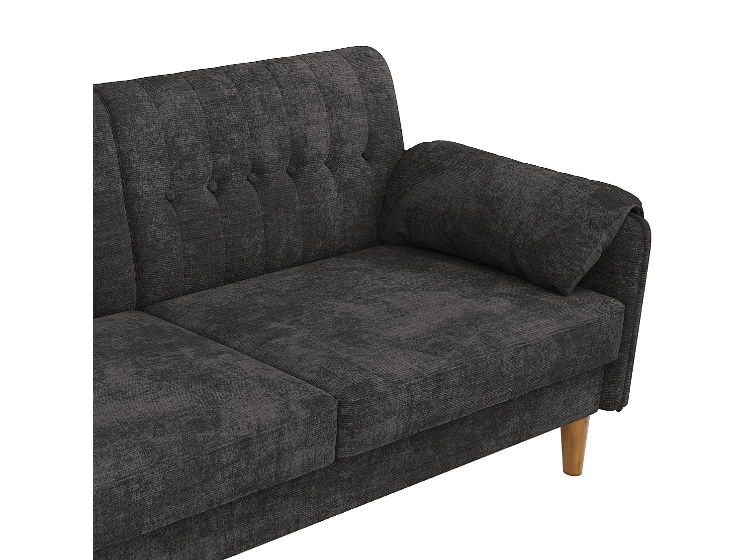 Canapé 2 places 161,5 cm en chenille avec poches latérales - Gris foncé