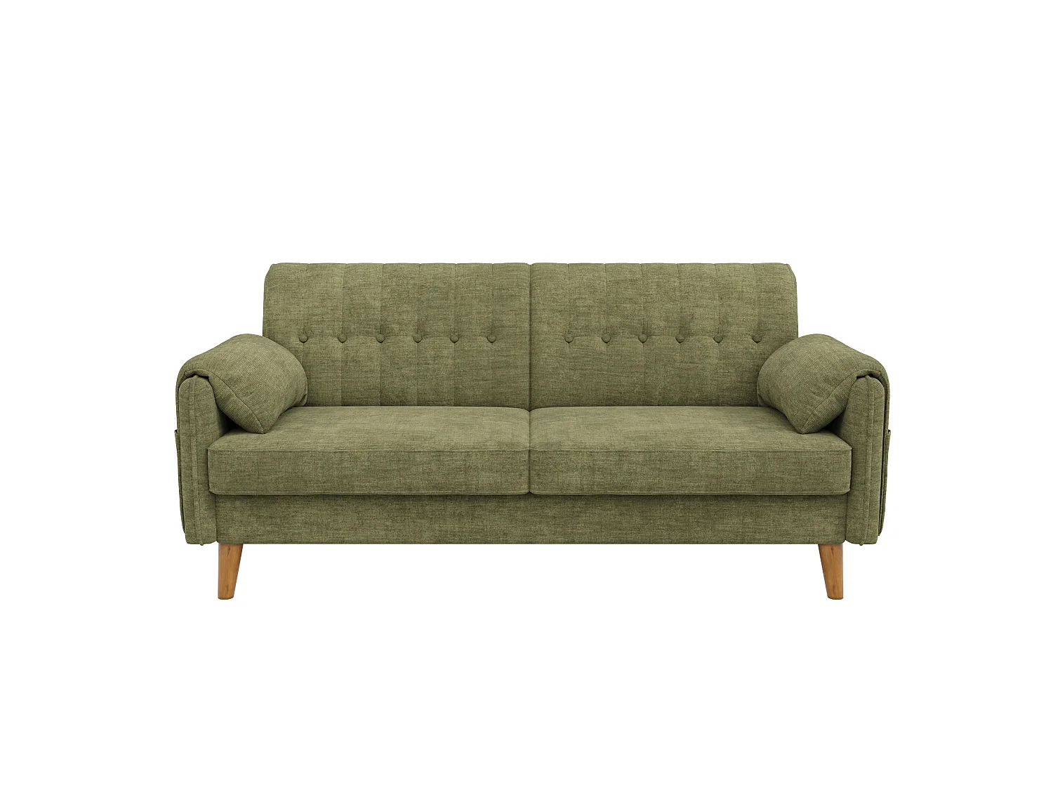 Canapé 2 places 161,5 cm en chenille avec poches latérales - Vert