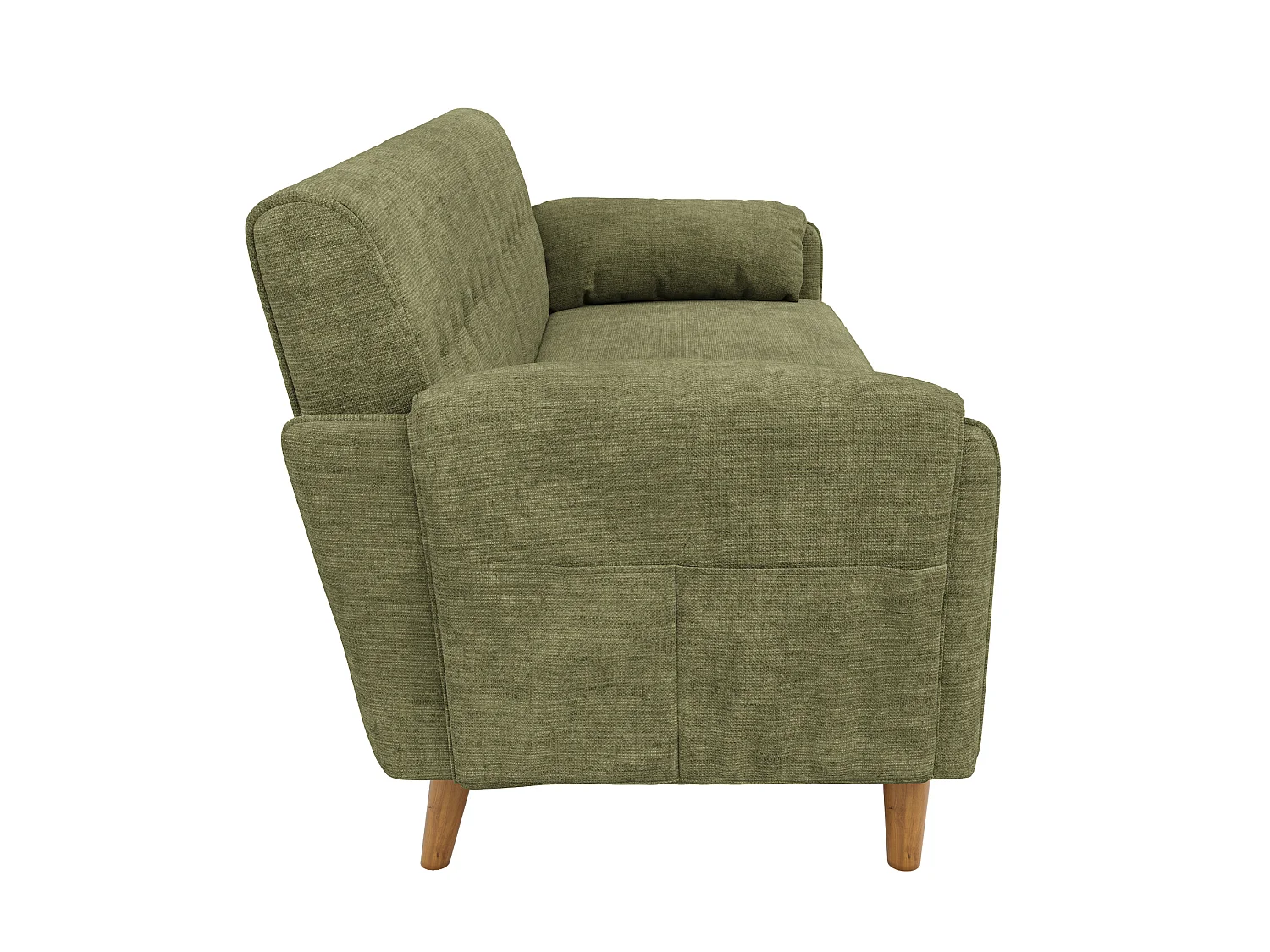 Canapé 2 places 161,5 cm en chenille avec poches latérales - Vert