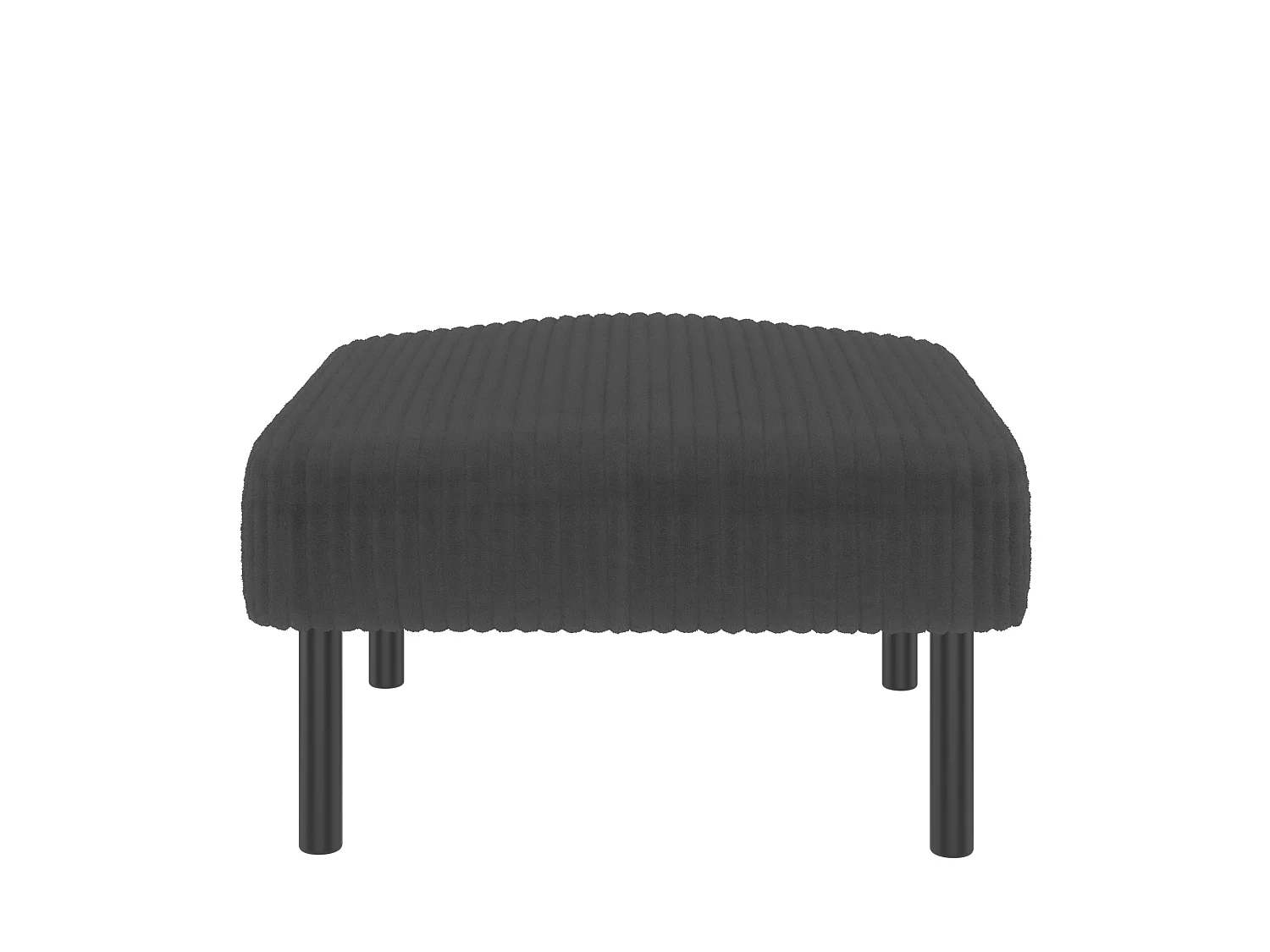 Canapé 2 places et fauteuil en velours côtelé avec pouf - Gris