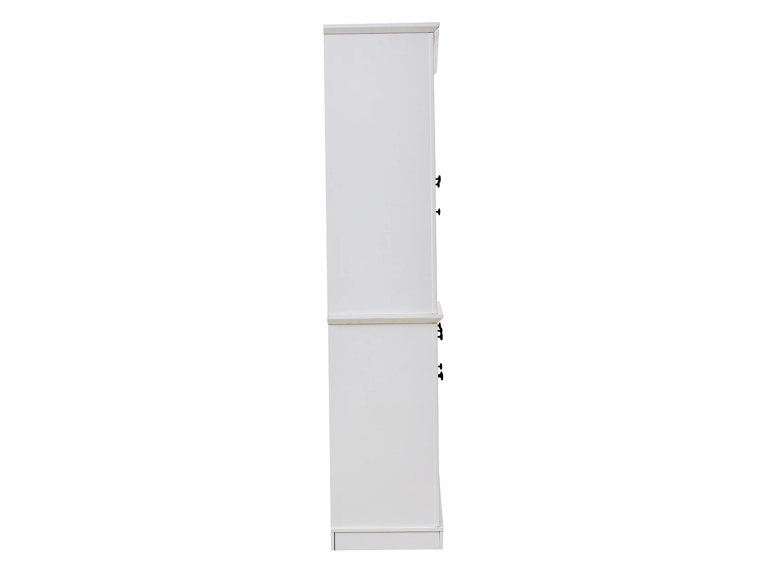 Vitrine avec 4 tiroirs, éclairage LED et 5 portes - Blanc