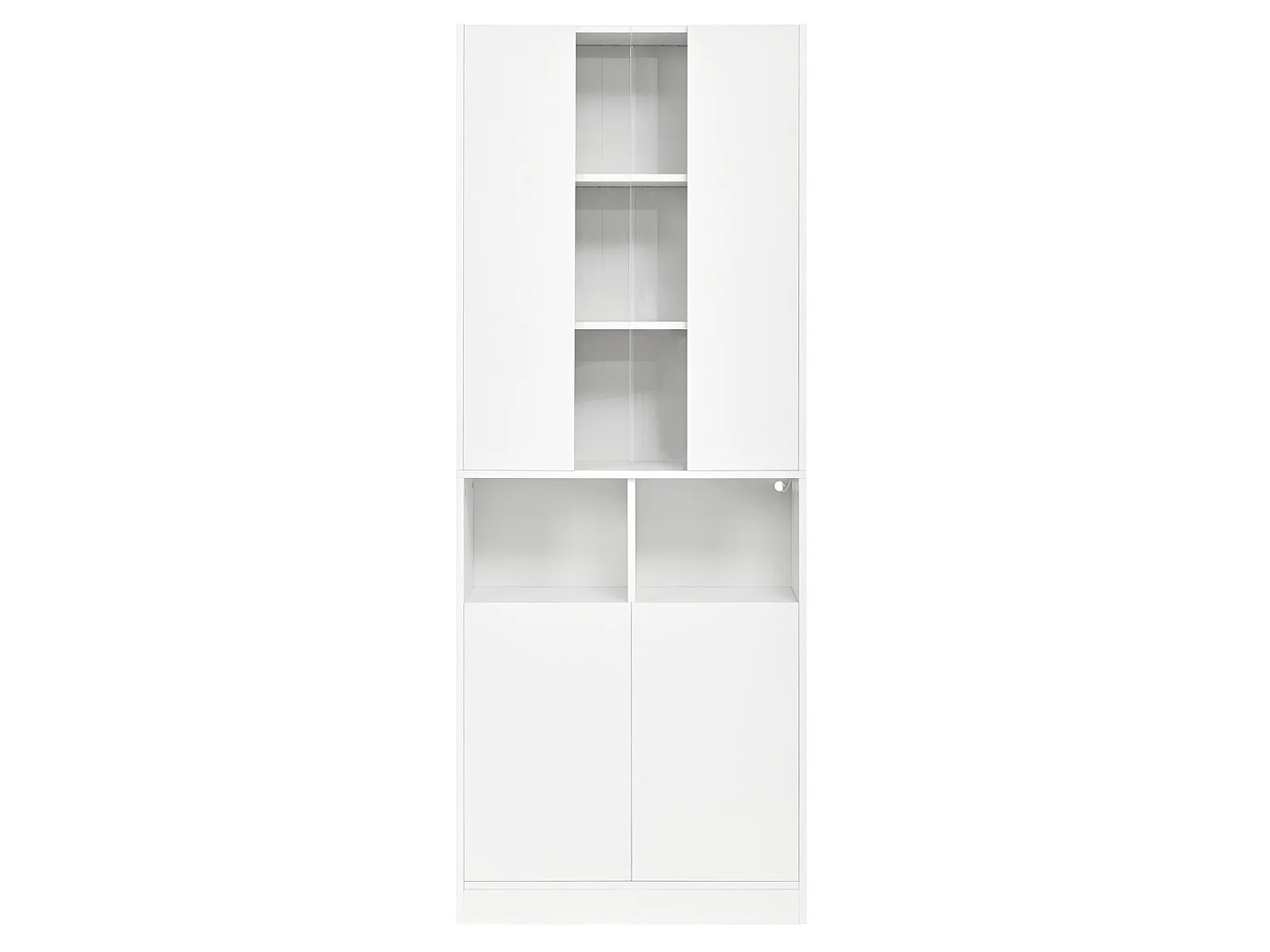 Vitrine avec façade en acrylique et éclairage LED - Finition brillant blanc