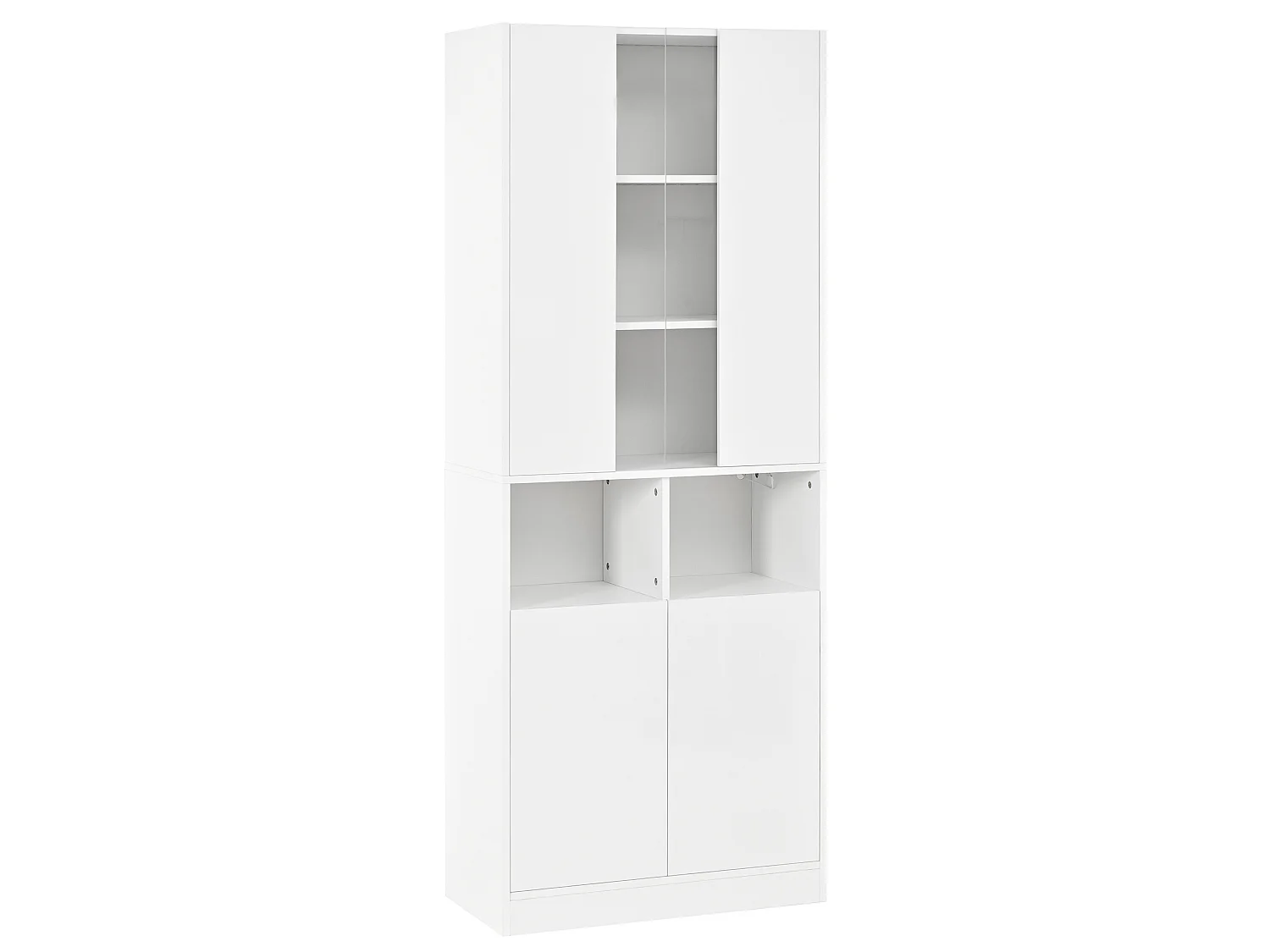 Vitrine avec façade en acrylique et éclairage LED - Finition brillant blanc