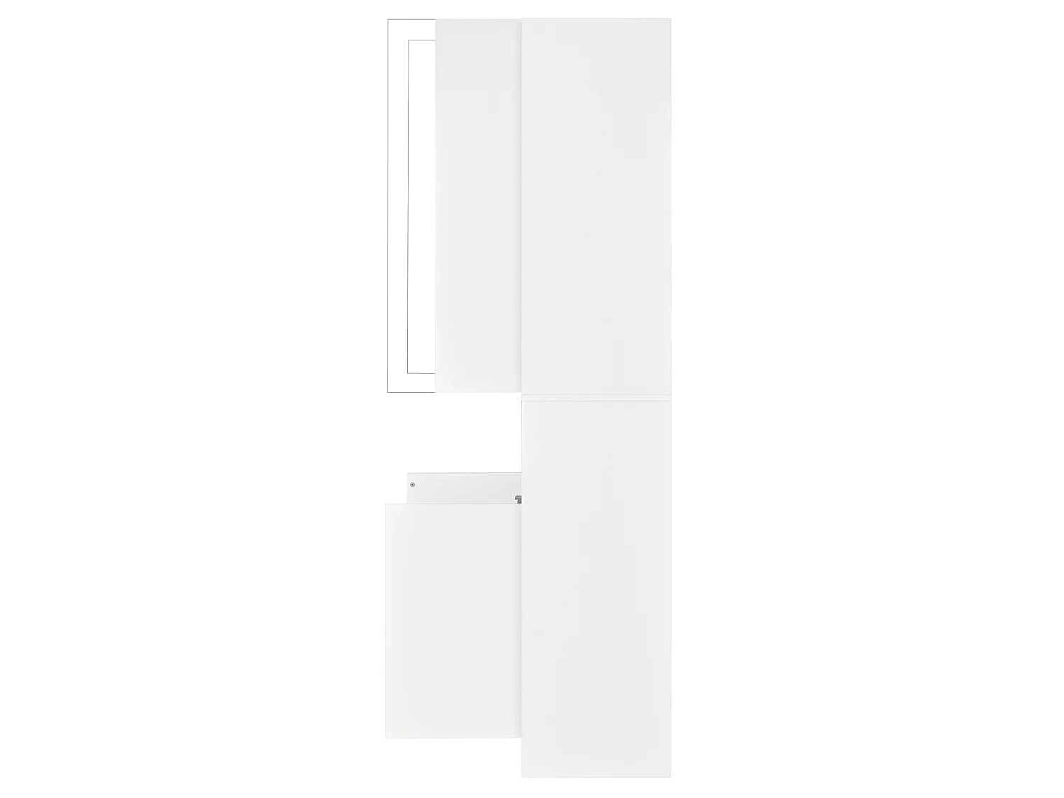 Vitrine avec façade en acrylique et éclairage LED - Finition brillant blanc
