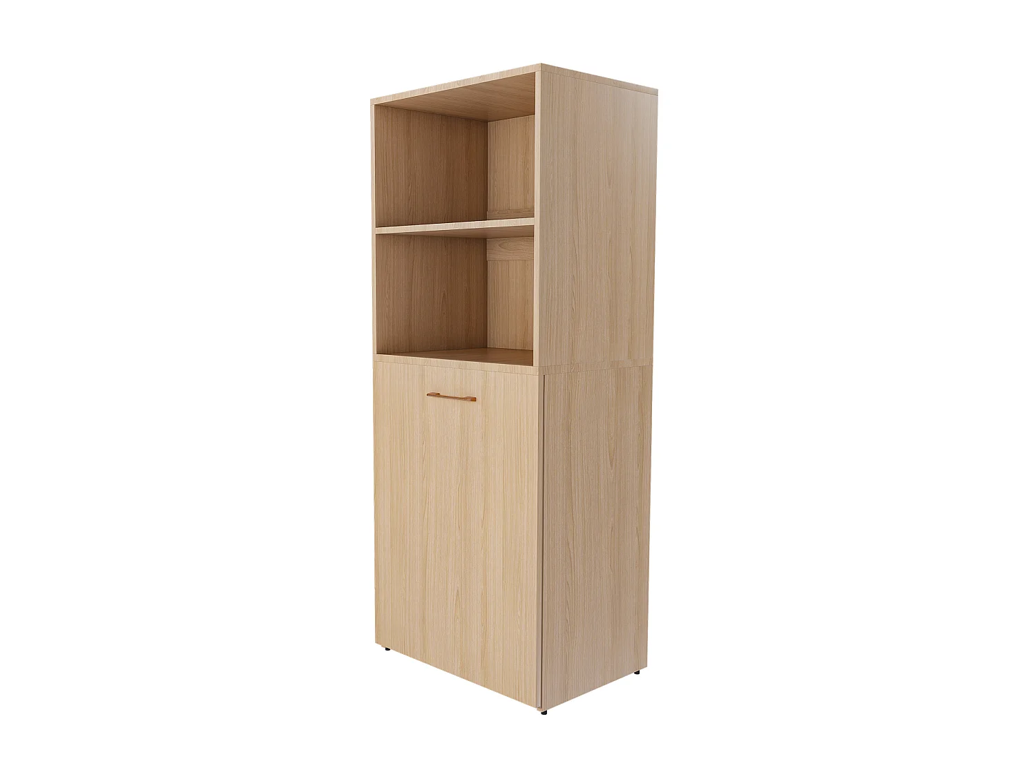 Escritorio extensible con almacenamiento y estantes ajustables - Natural claro