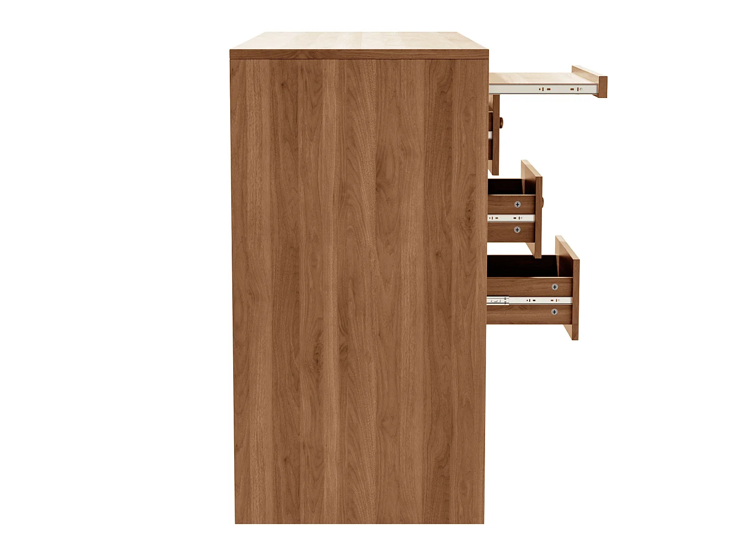 Modern bureau met uitschuifbaar toetsenbordplateau en 3 lades - Bruin