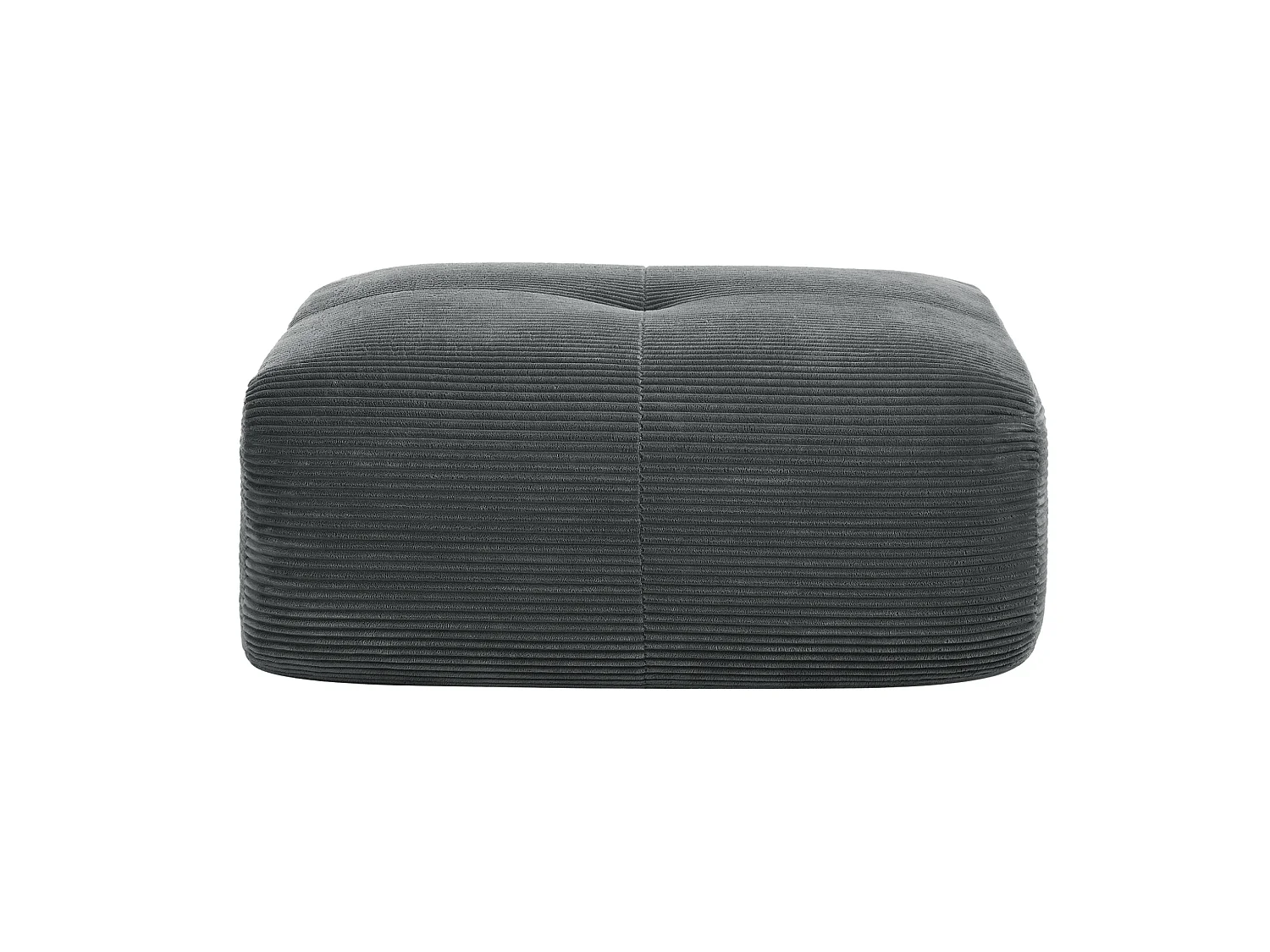 Grijze corduroy poef 92,5 x 75 x 40 cm