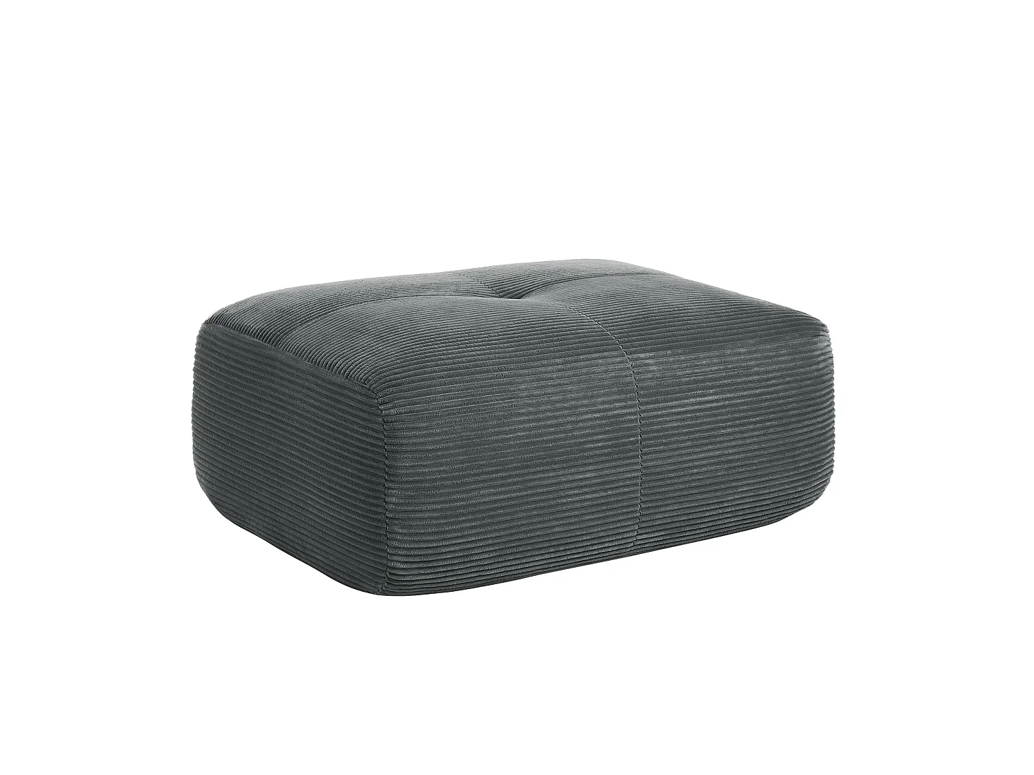 Grijze corduroy poef 92,5 x 75 x 40 cm