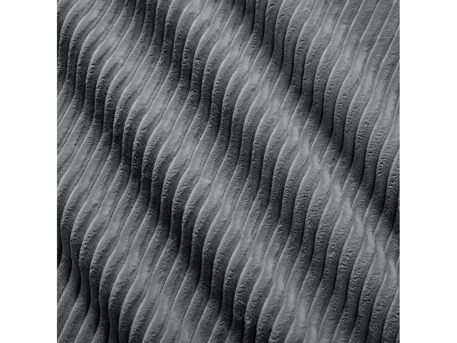 Grijze corduroy poef 92,5 x 75 x 40 cm