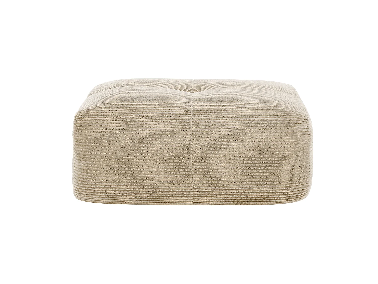 Beige corduroy poef 92,5 x 75 x 40 cm