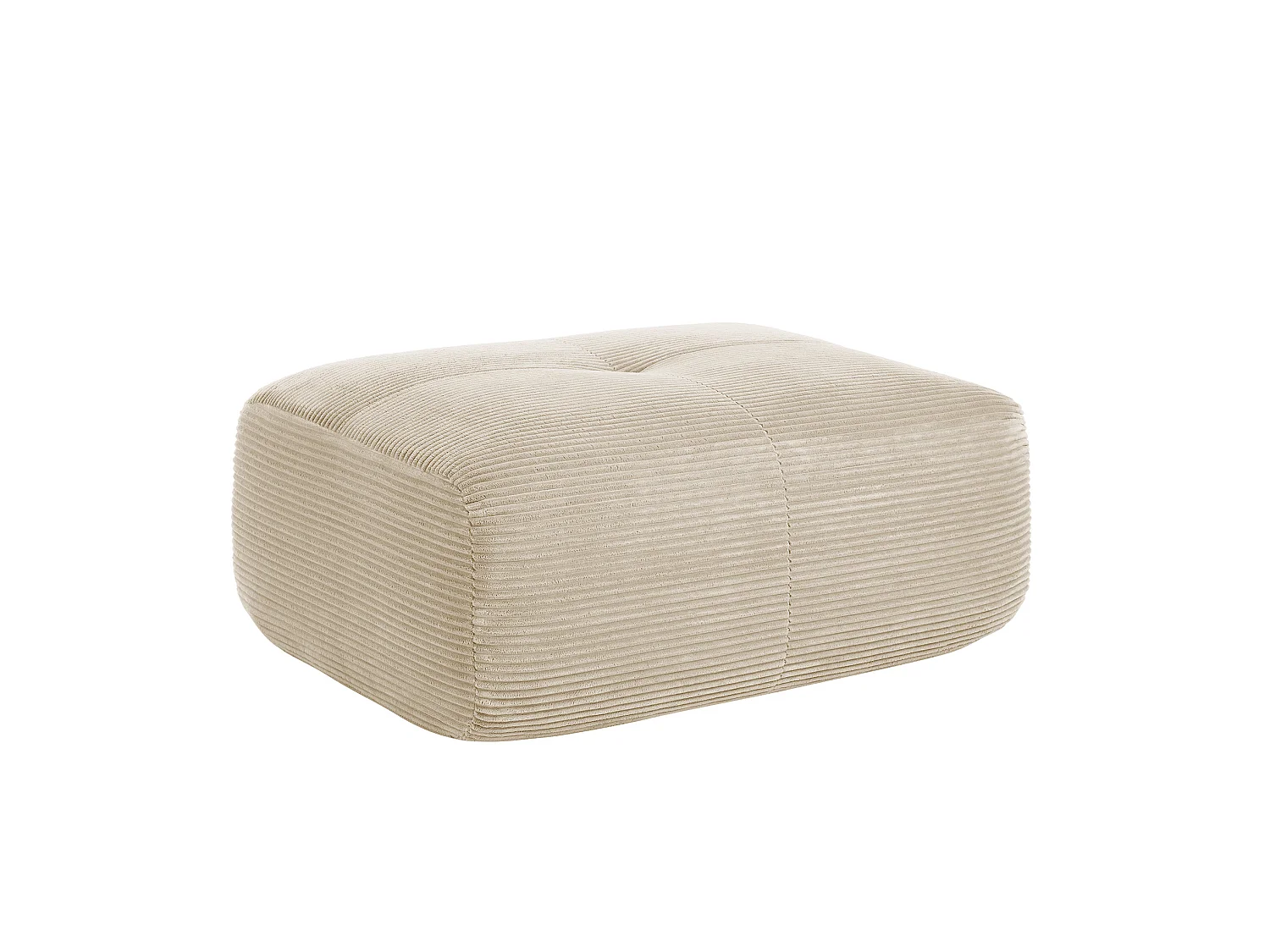 Beige corduroy poef 92,5 x 75 x 40 cm