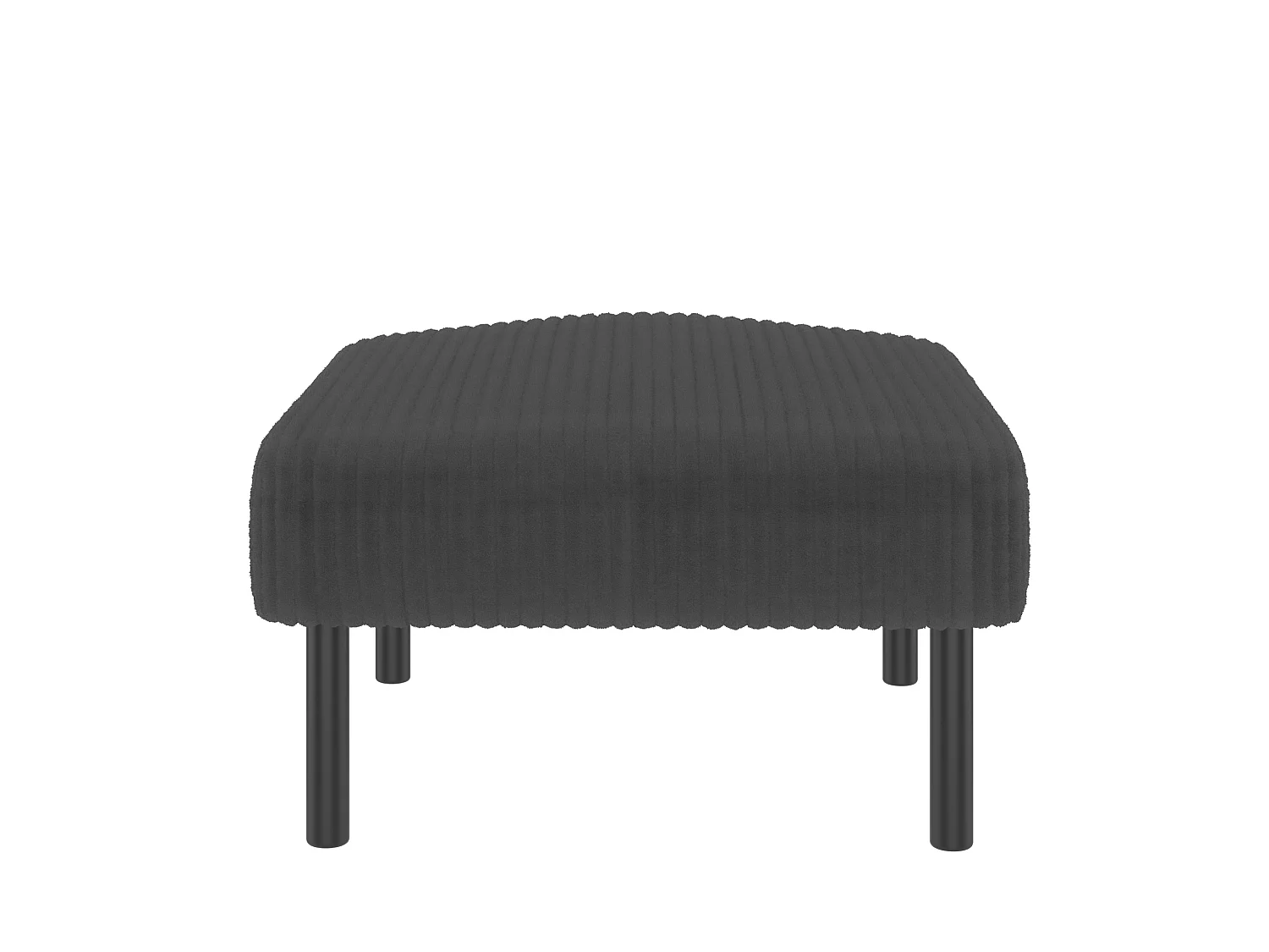 Cordury poef met metalen frame – Grijs