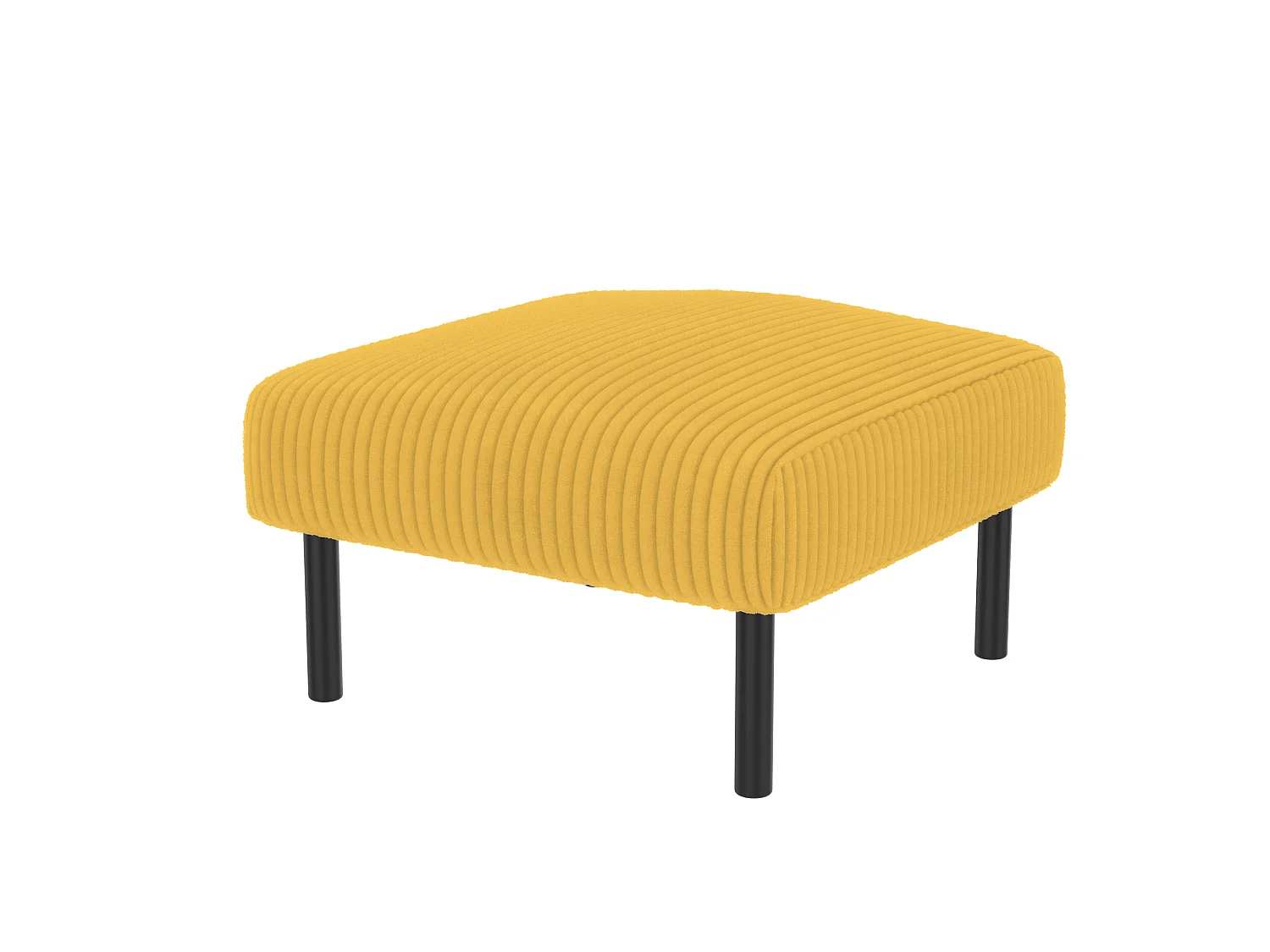 Cordury poef met metalen frame – Geel