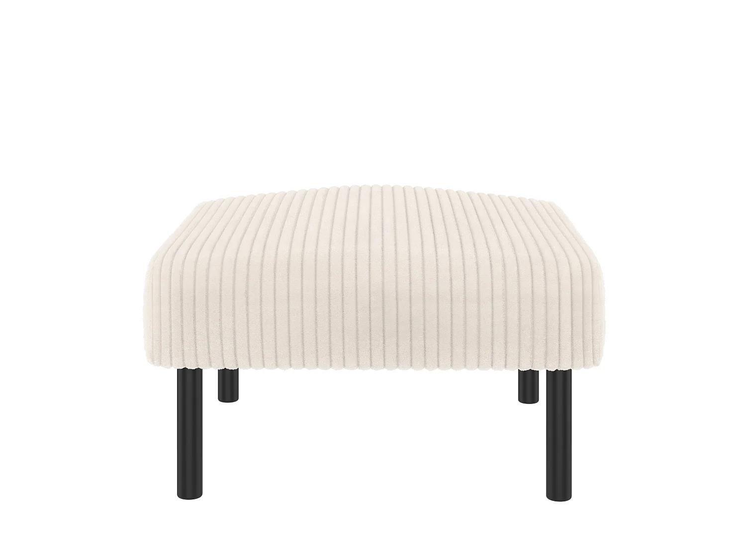 Corduroy poef met metalen frame – Beige