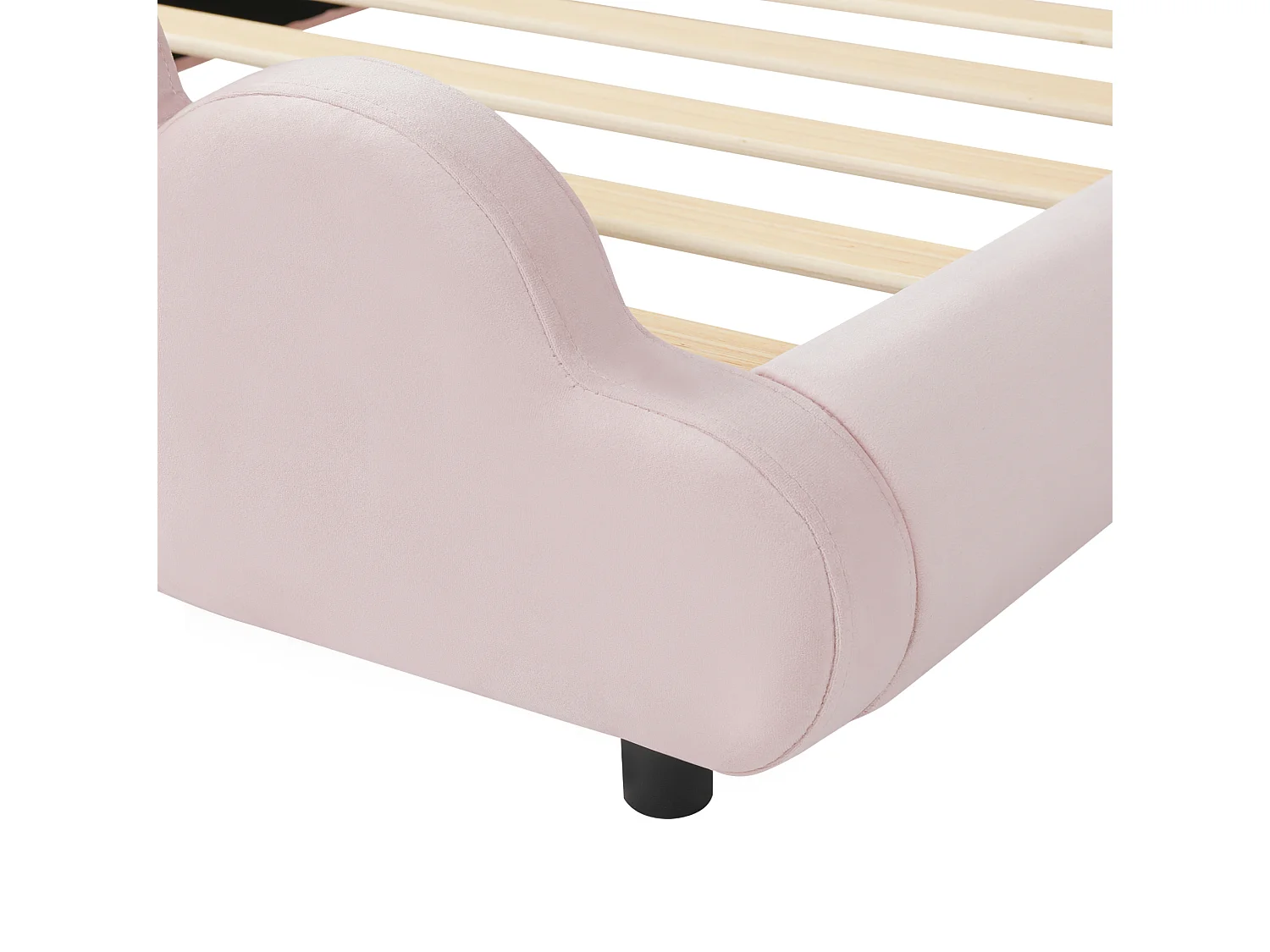 Lit enfant 90 x 200 cm en velours - Rose