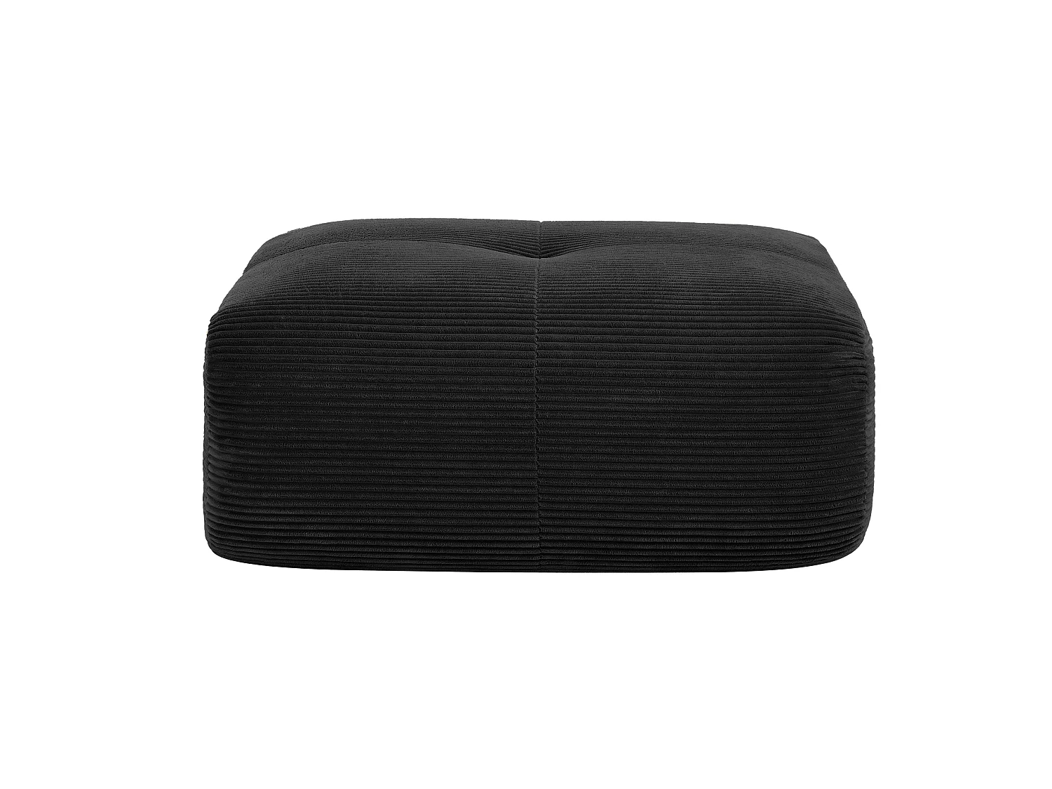 Zwarte corduroy poef 92,5 x 75 x 40 cm