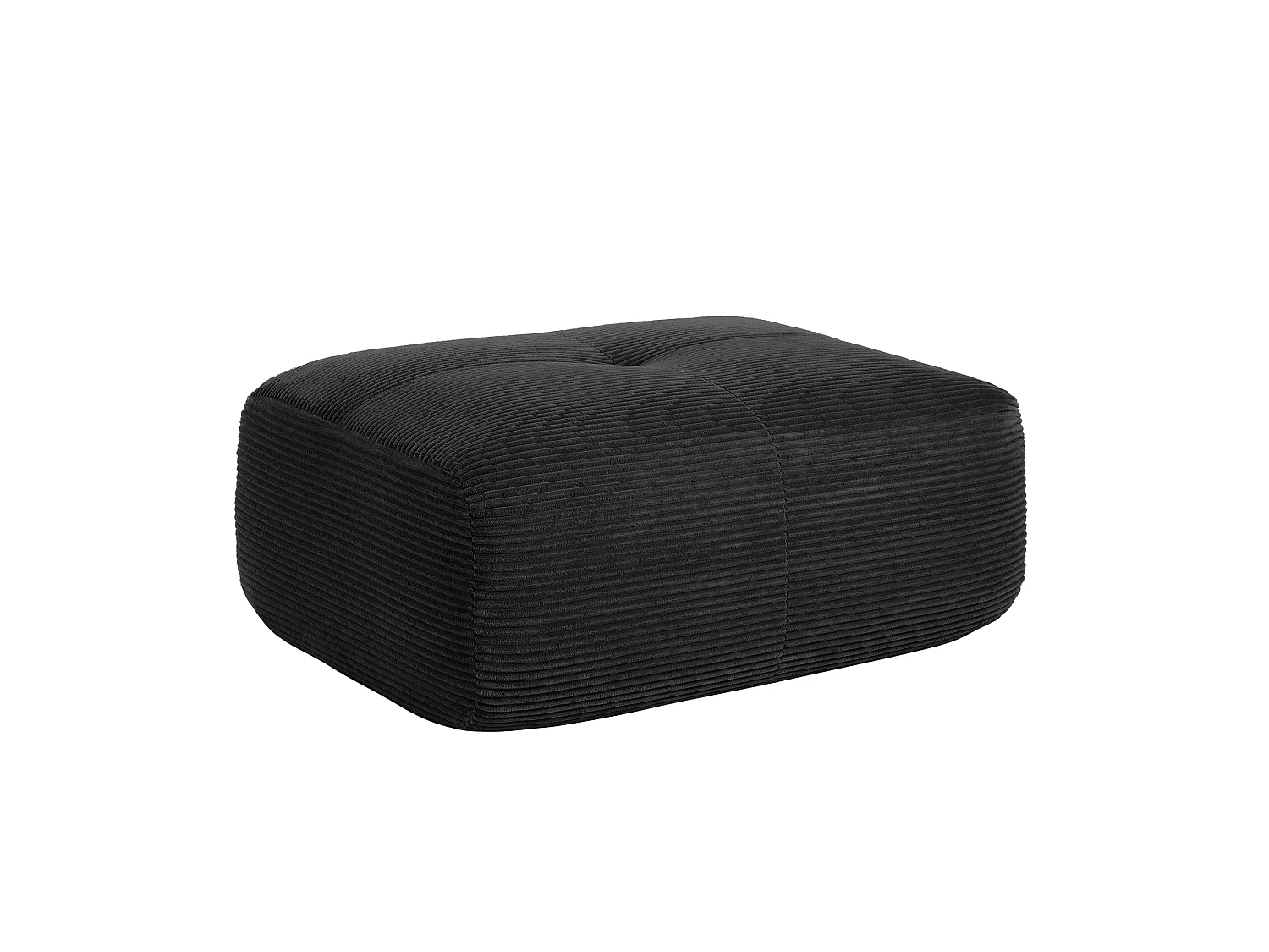 Zwarte corduroy poef 92,5 x 75 x 40 cm