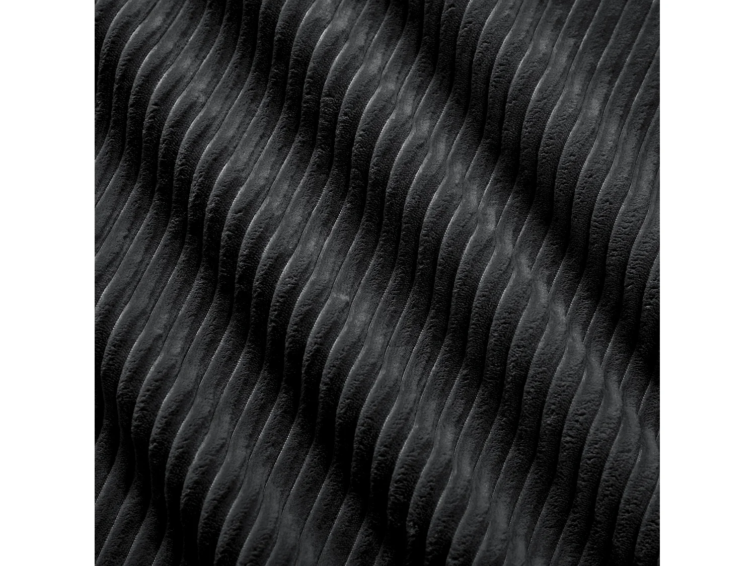 Zwarte corduroy poef 92,5 x 75 x 40 cm