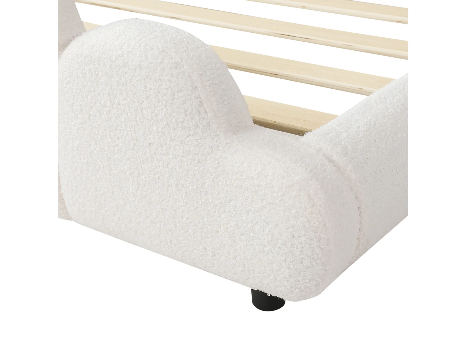 Barnsäng 90 x 200 cm i bouclétyg - Beige