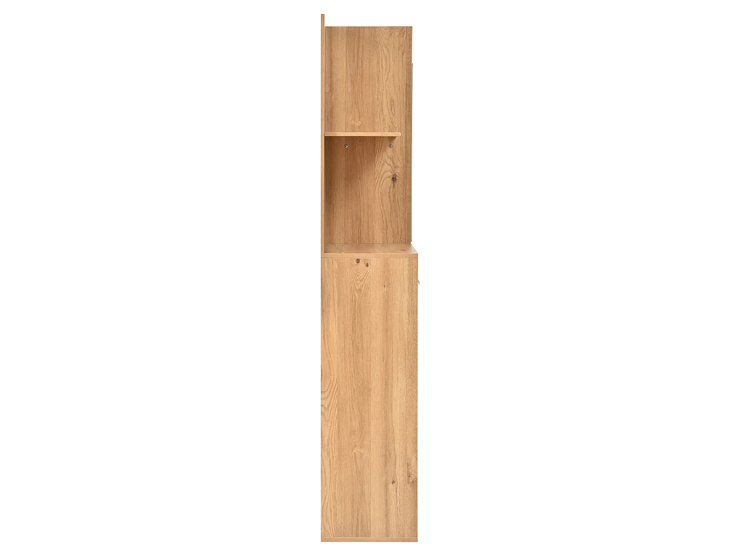 Vestiaire d'entrée avec porte-manteau, miroir et banc - Naturel clair et blanc