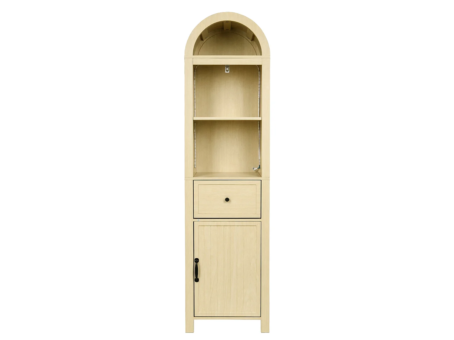 Colonne salle de bain sur pied de 163 cm avec éclairage LED - Naturel clair
