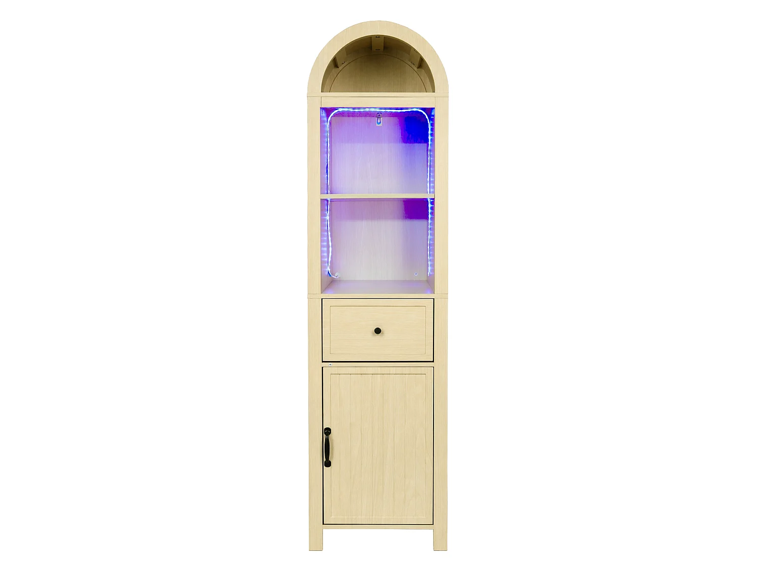Colonne salle de bain sur pied de 163 cm avec éclairage LED - Naturel clair