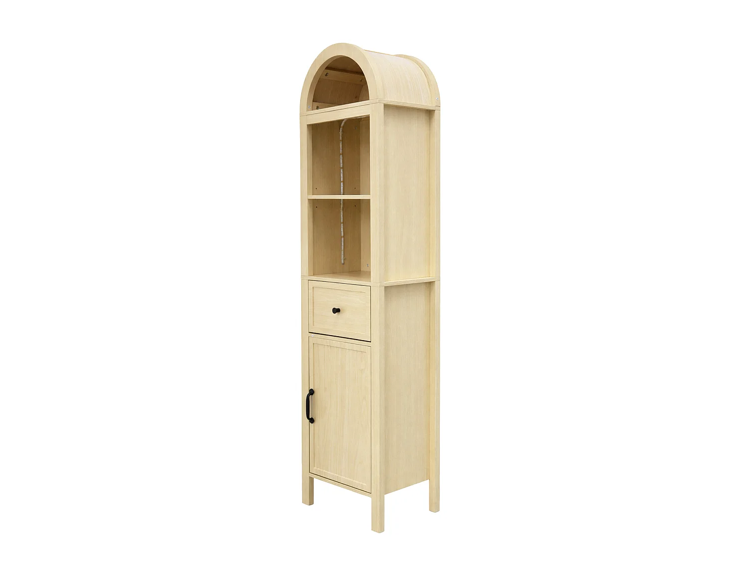 Colonne salle de bain sur pied de 163 cm avec éclairage LED - Naturel clair