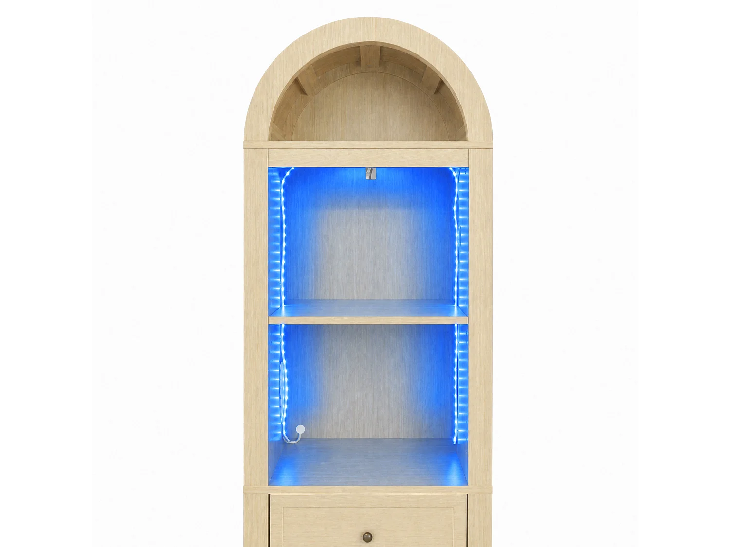 Colonne salle de bain sur pied de 163 cm avec éclairage LED - Naturel clair