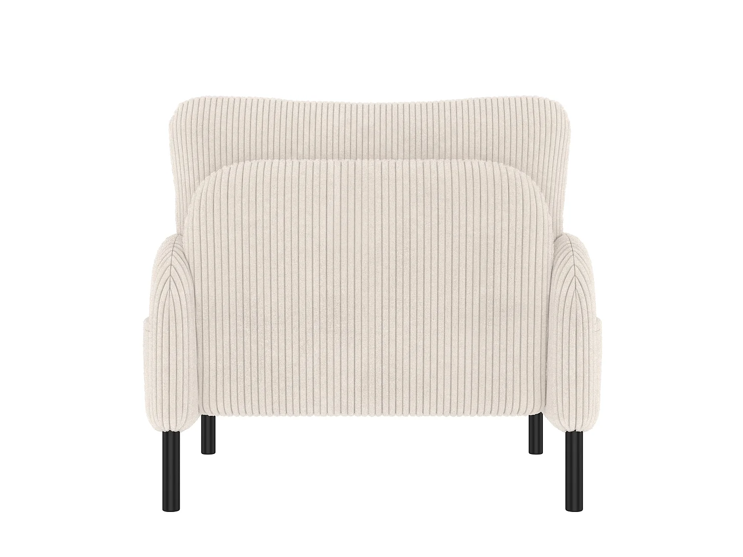 Fauteuil simple en velours côtelé avec poches latérales - Beige
