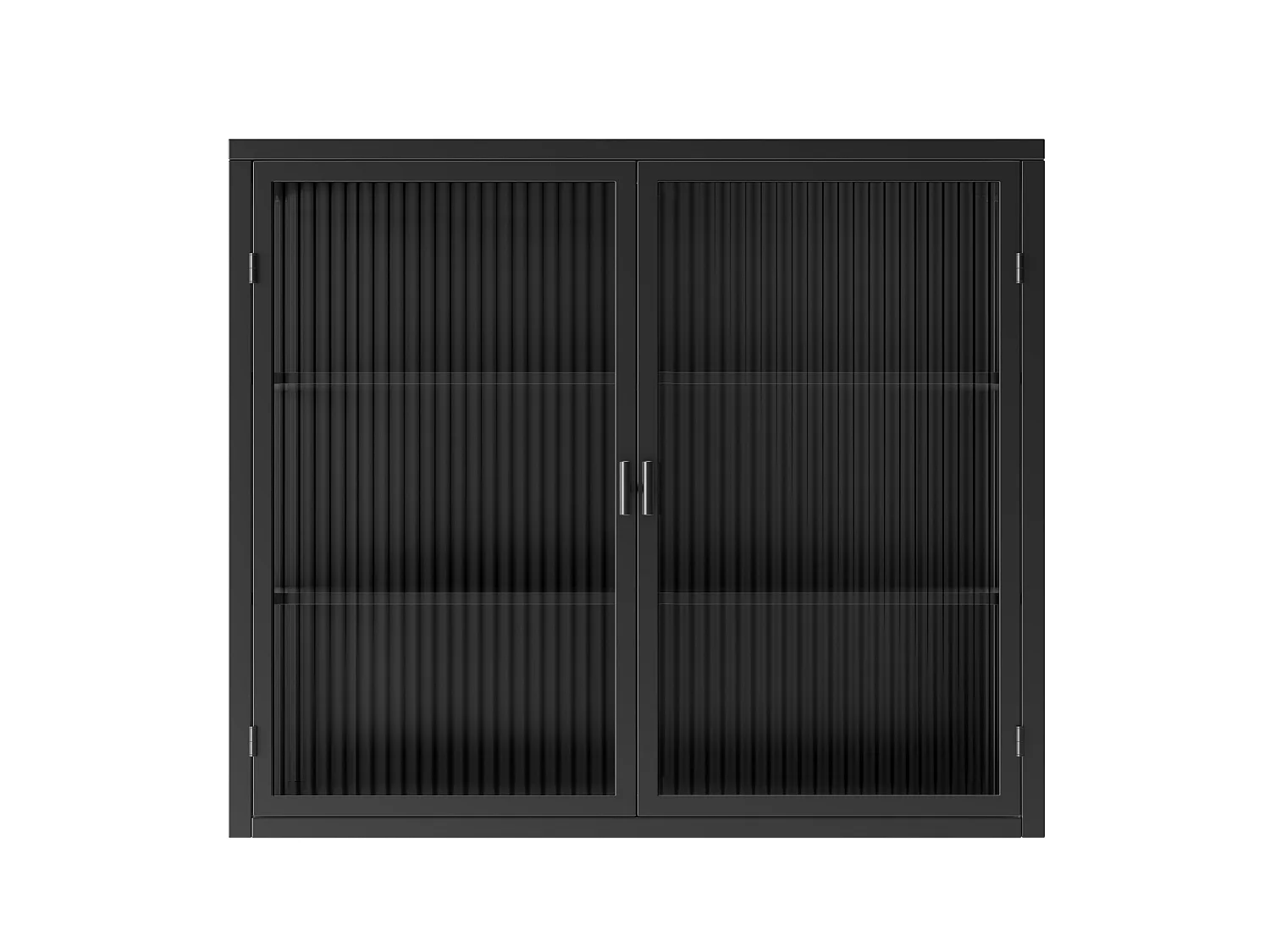 Wandkast met 2 glazen deuren – Zwart