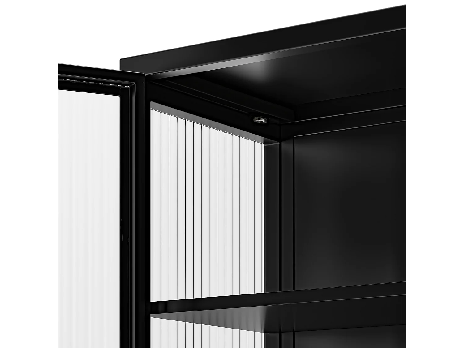Wandkast met 2 glazen deuren – Zwart