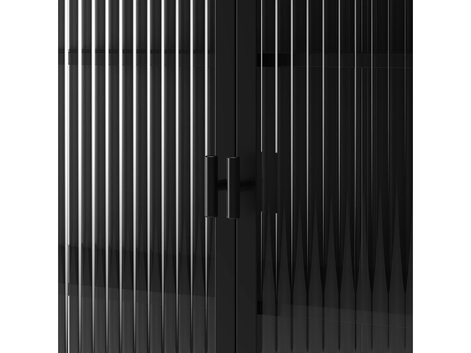 Wandkast met 2 glazen deuren – Zwart