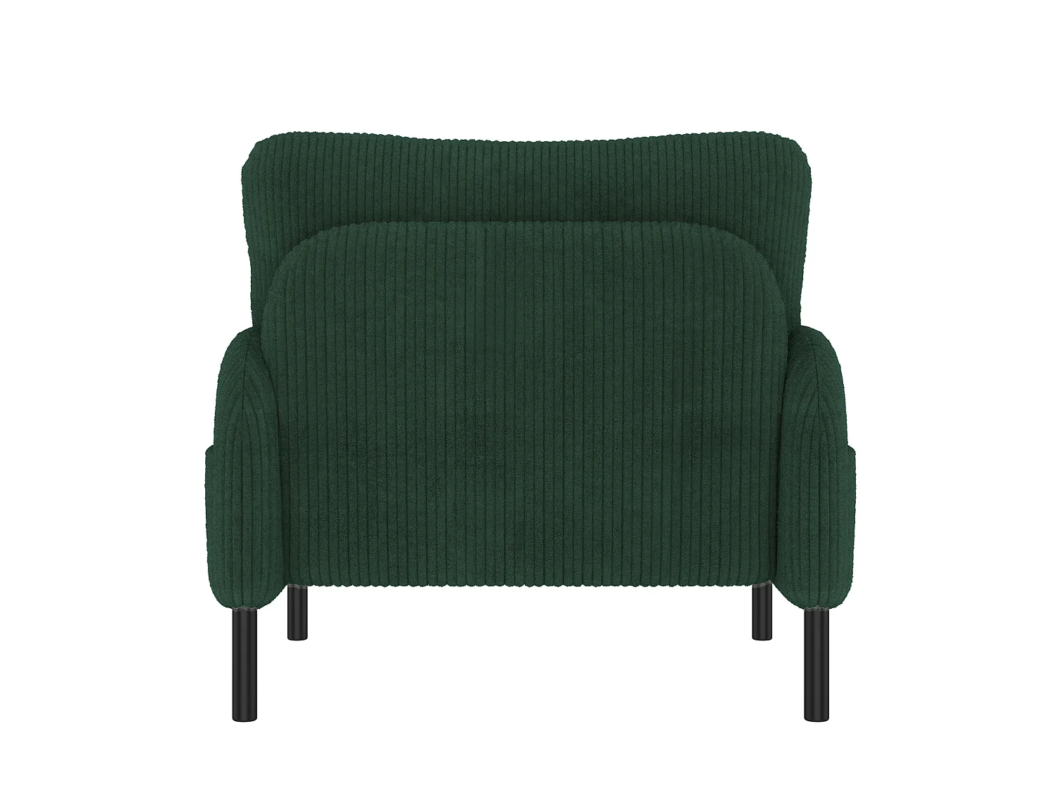 Fauteuil simple en velours côtelé avec poches latérales - Vert émeraude