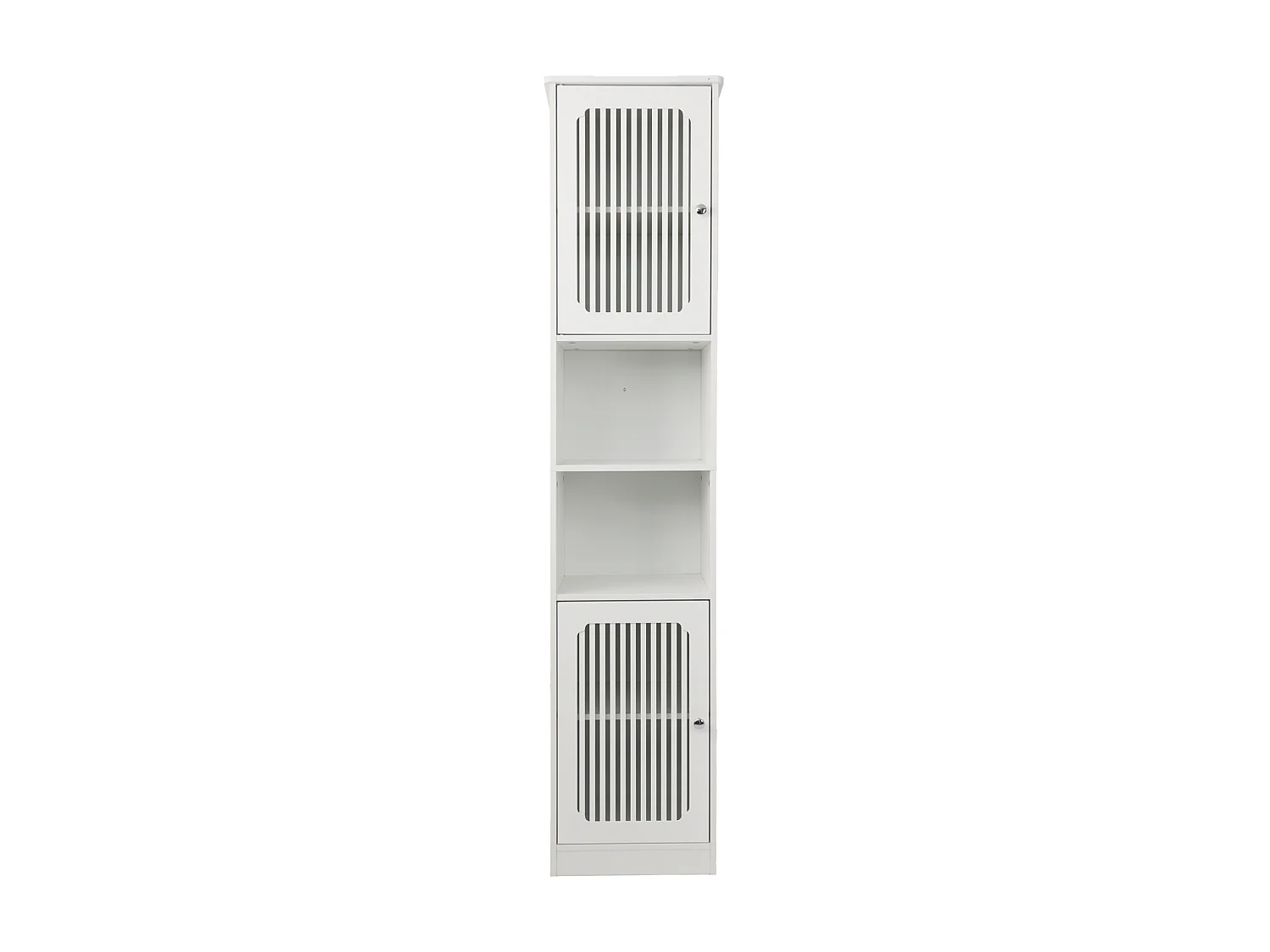 Coluna de casa de banho de 163 cm com prateleiras ajustáveis- Branco