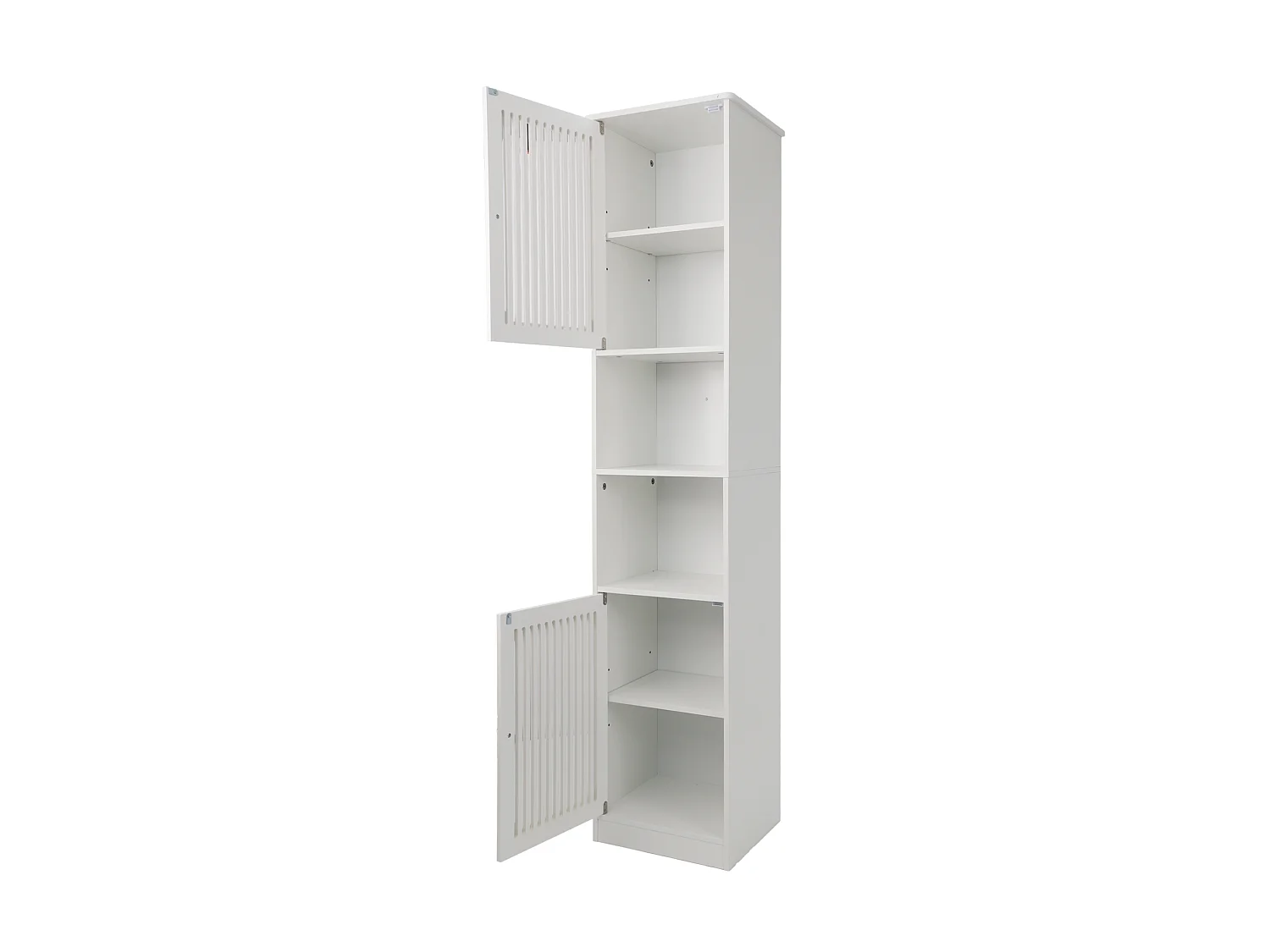 Coluna de casa de banho de 163 cm com prateleiras ajustáveis- Branco