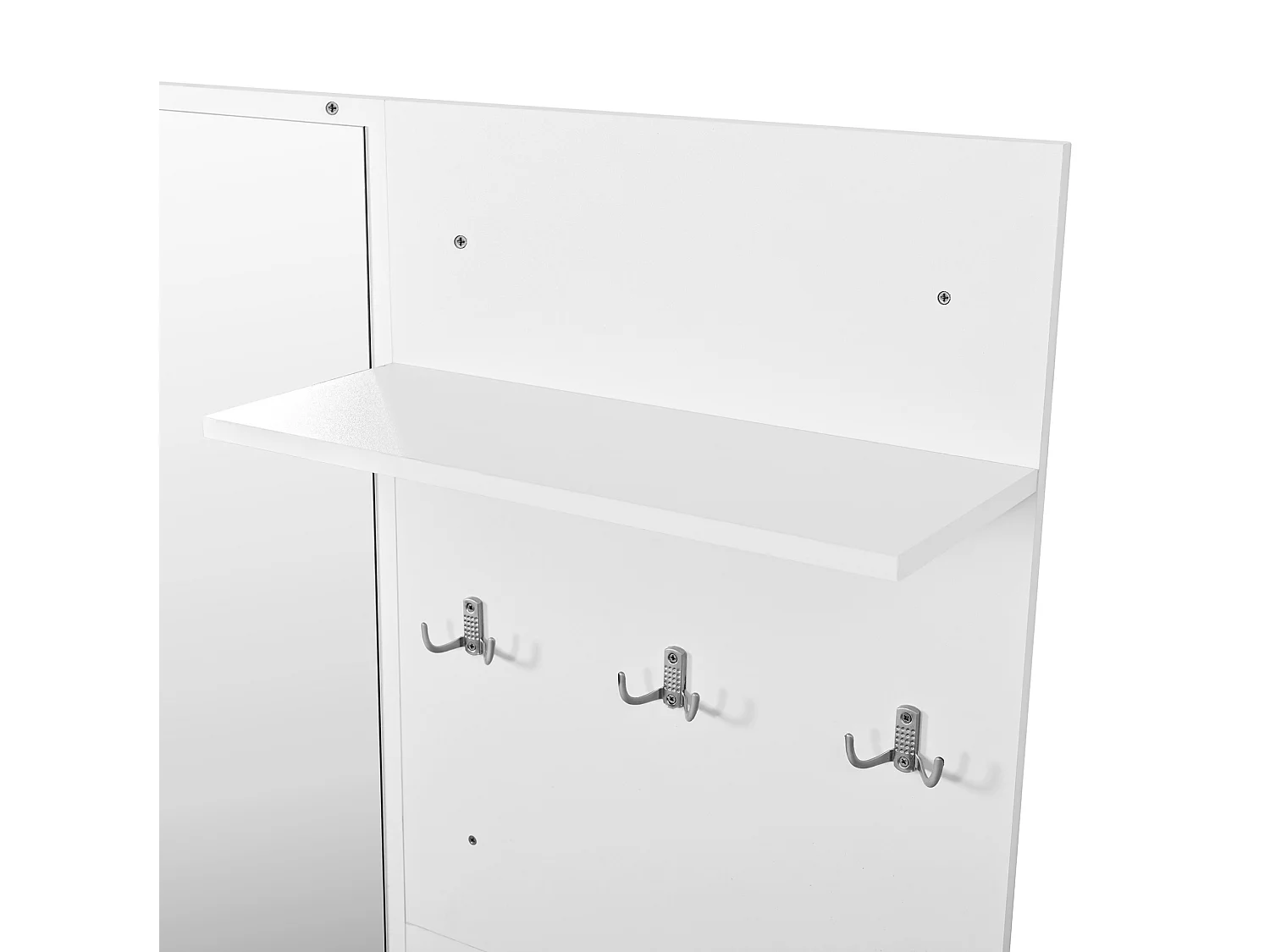 Vestiaire d'entrée avec miroir, banc et LED - Blanc 105 x 38 x 190 cm