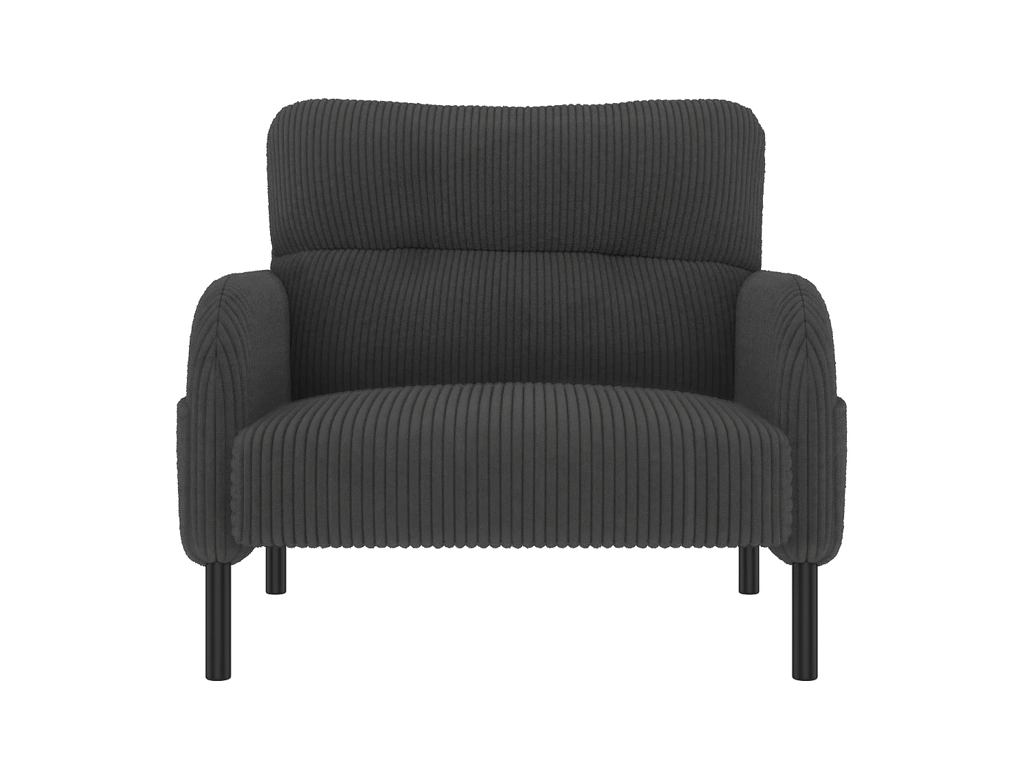 Fauteuil simple en velours côtelé avec poches latérales - Gris