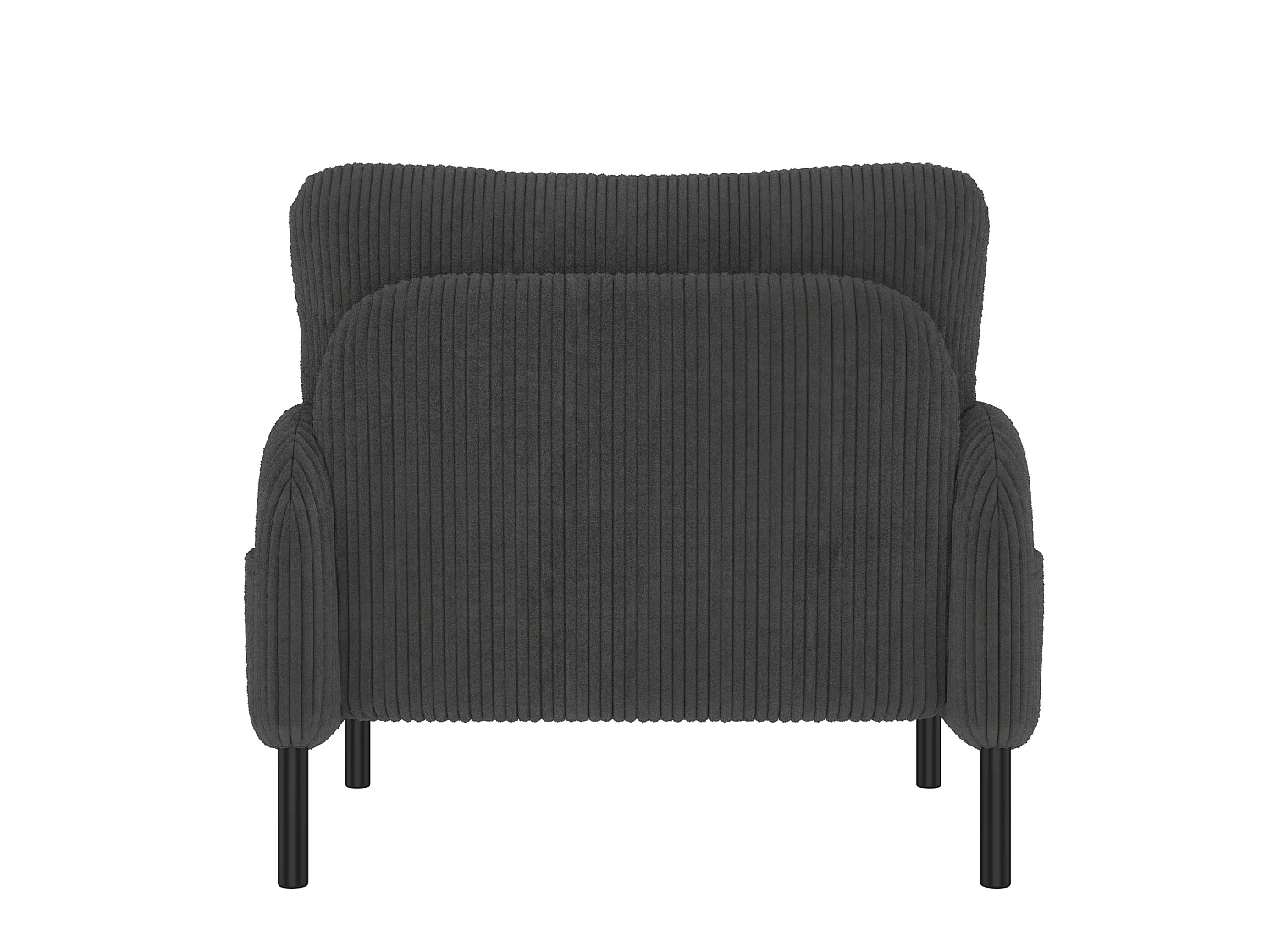 Fauteuil simple en velours côtelé avec poches latérales - Gris