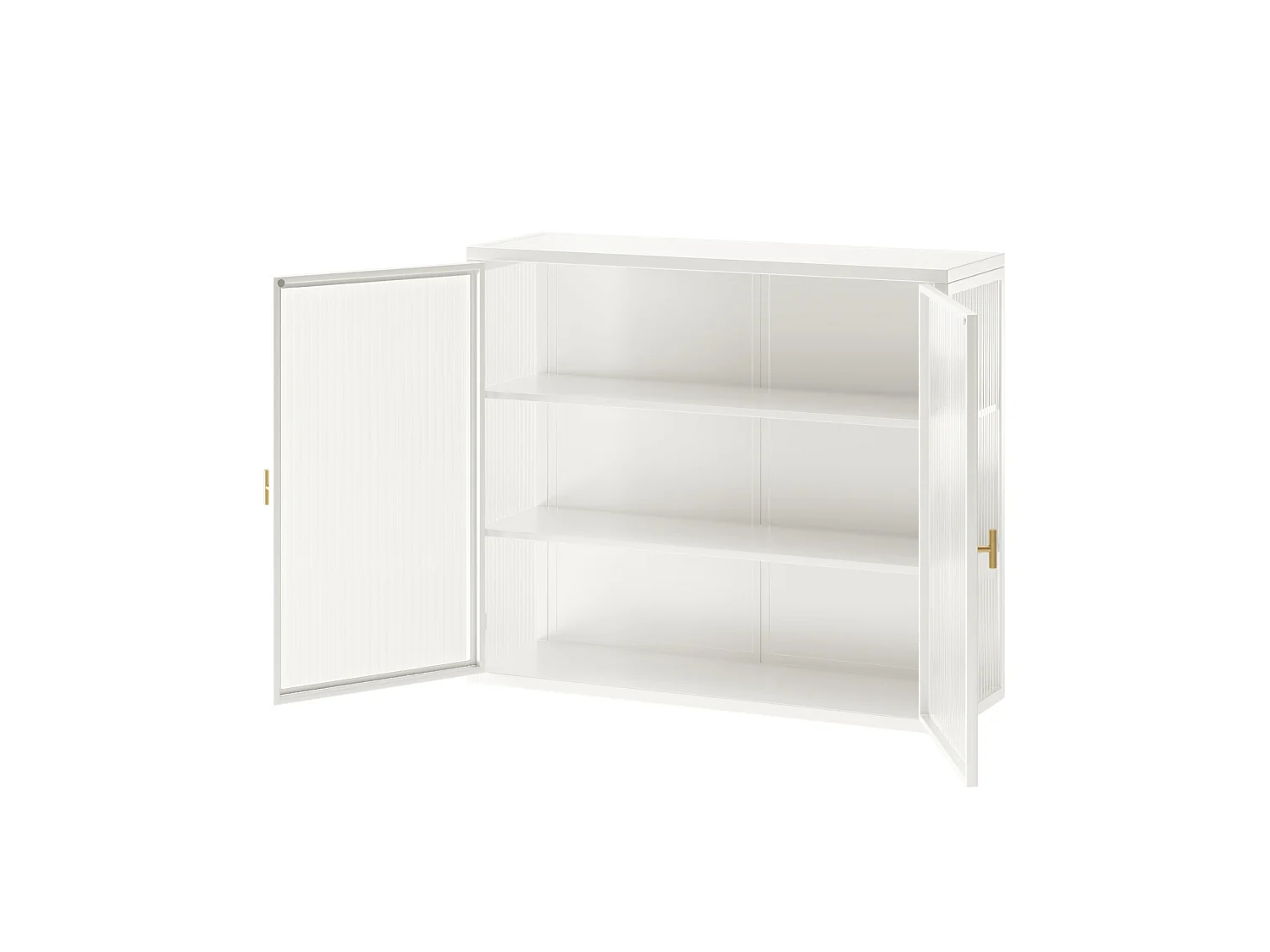 Armoire murale avec 2 portes en verre - Blanc
