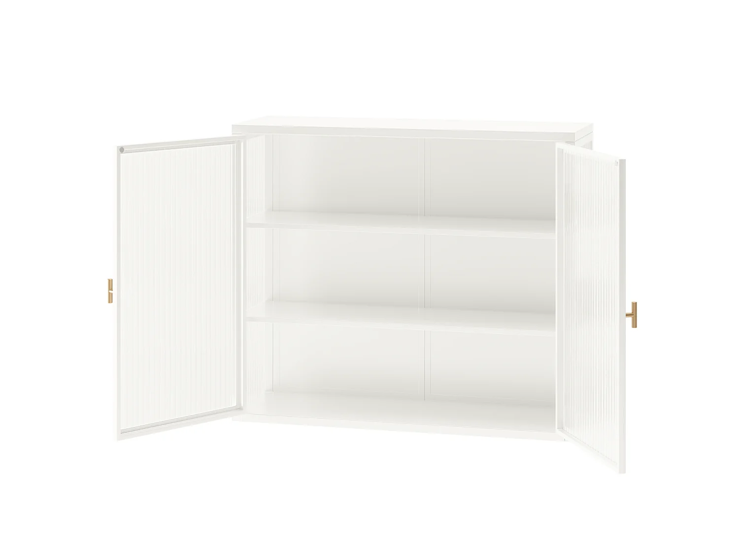 Armoire murale avec 2 portes en verre - Blanc