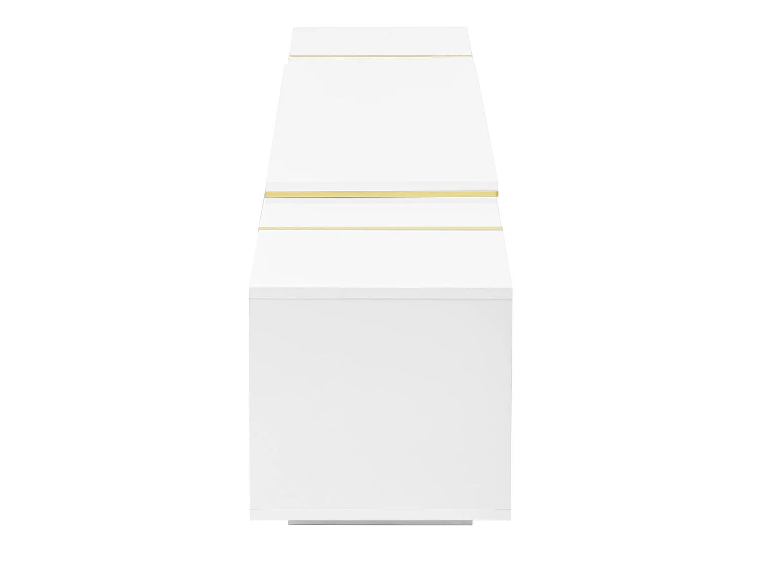 Rack para TV extensível com frentes em acabamento brilhante – Branco
