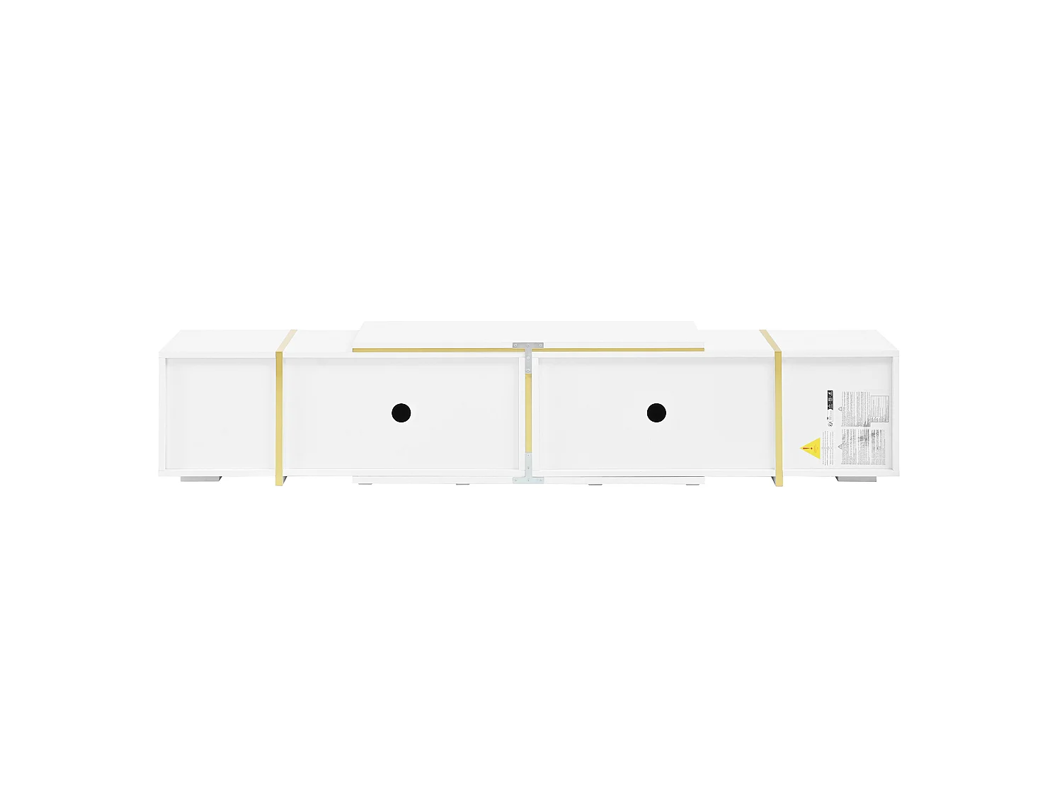 Rack para TV extensível com frentes em acabamento brilhante – Branco
