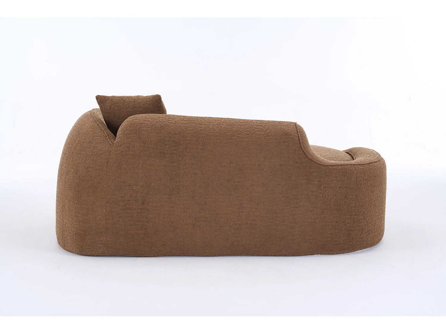 Méridienne arquée en chenille avec coussin – ​​Caramel